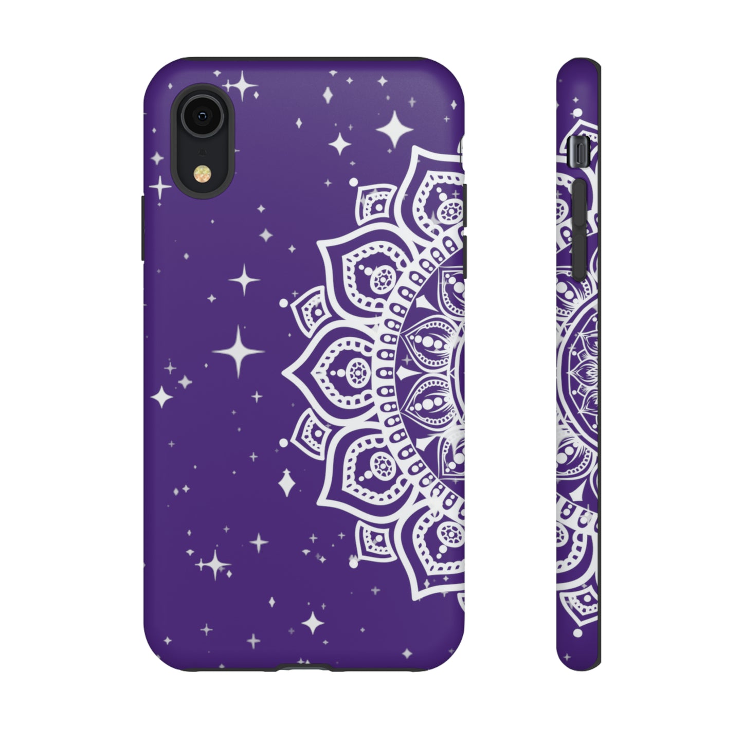 Purple mandala protective phone case for iPhone, Samsung and Google