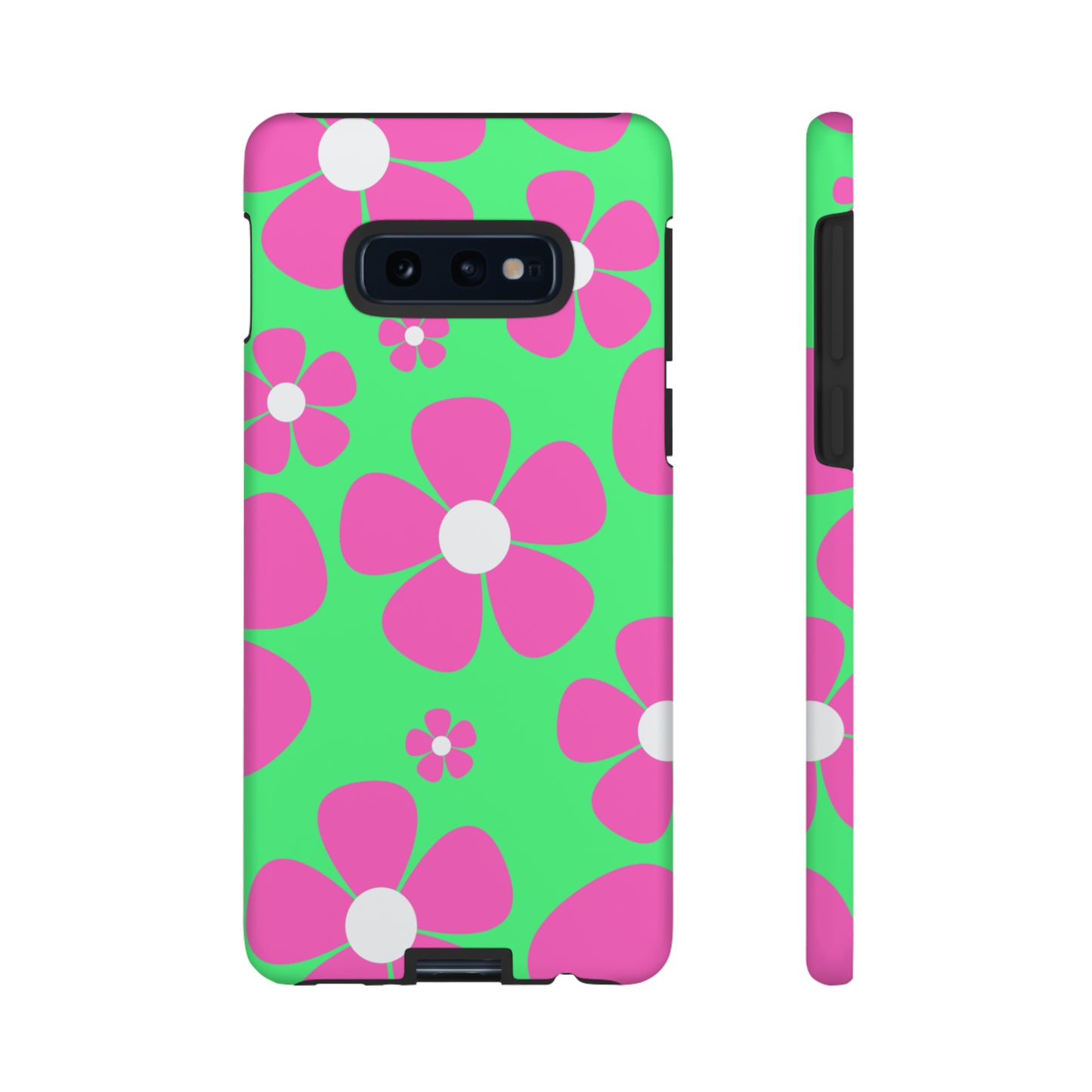 Green with pink flowers protective case