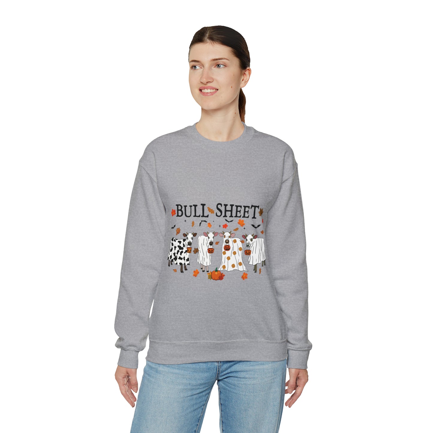 Bull Sheet Cow Ghost Unisex Heavy Blend™ Crewneck Sweatshirt