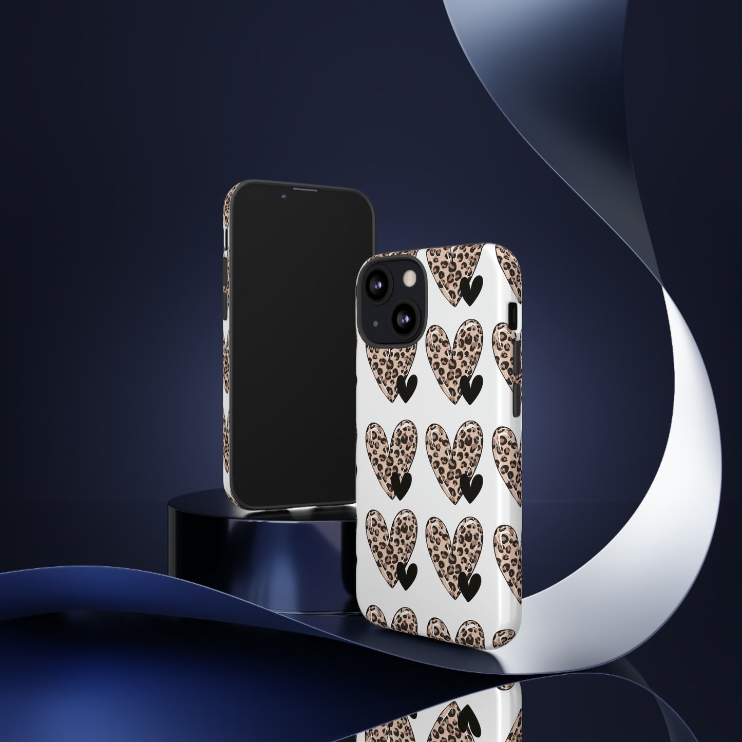 Leopard Hearts Protective Case for IPhone. Samsung and Google phones