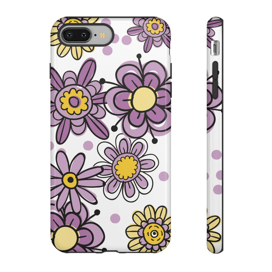 Purple Flowers Protective Phone Case