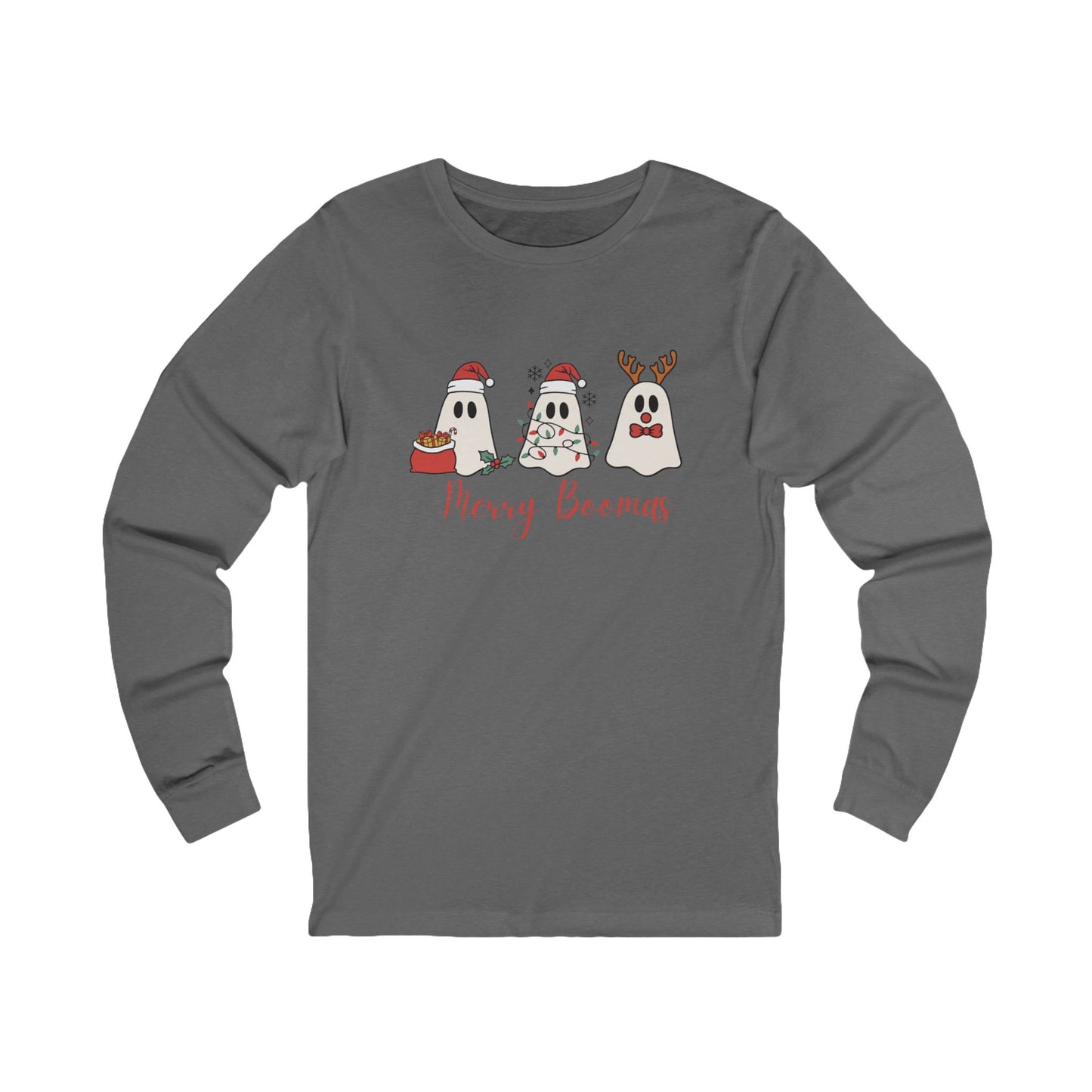 Merry Boomas Christmas Ghosts Unisex Jersey Long Sleeve Tee
