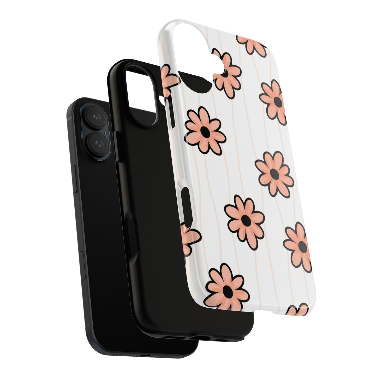Pink Flowers Protective Phone Case