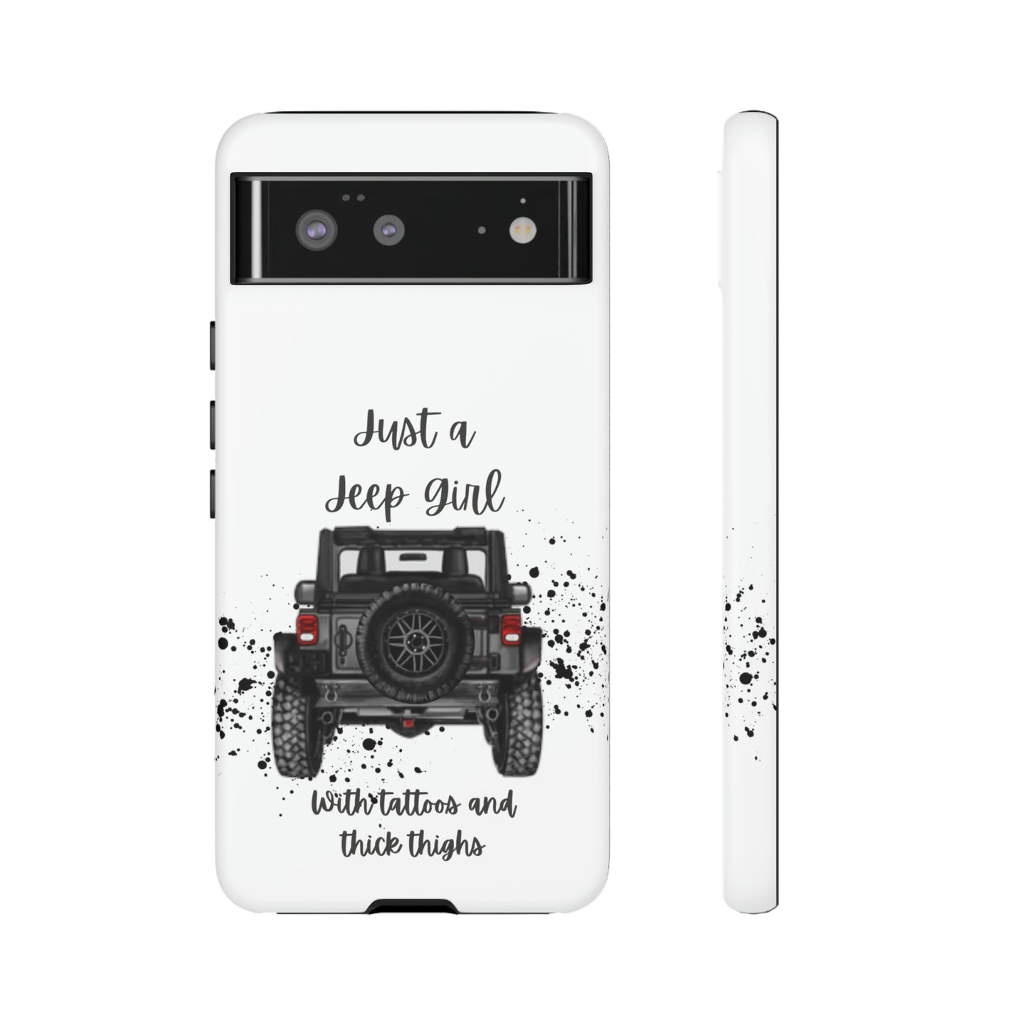 Off Road Girl with Tattoos and Thick Thighs Grey Protective Phkne Case