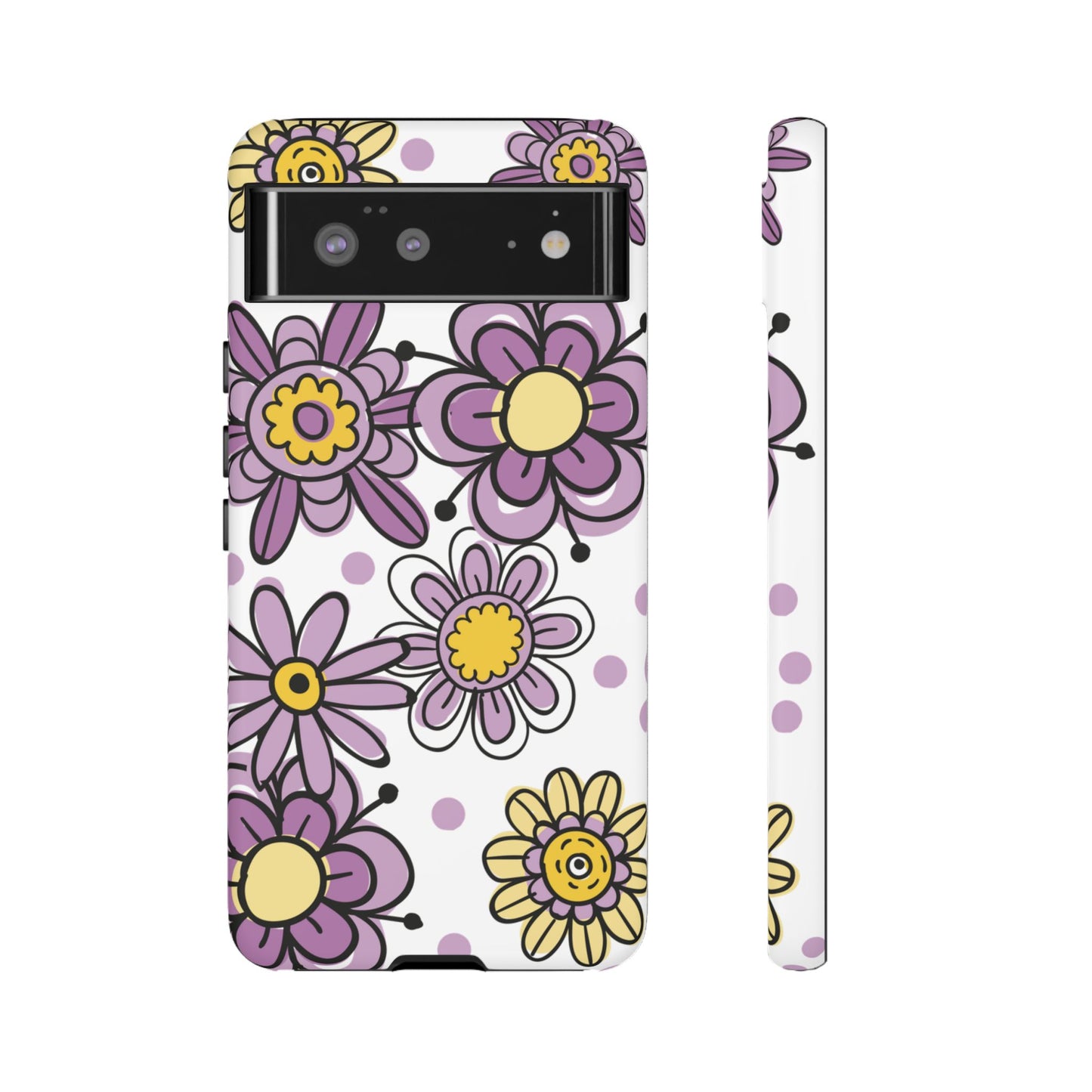 Purple Flowers Protective Phone Case
