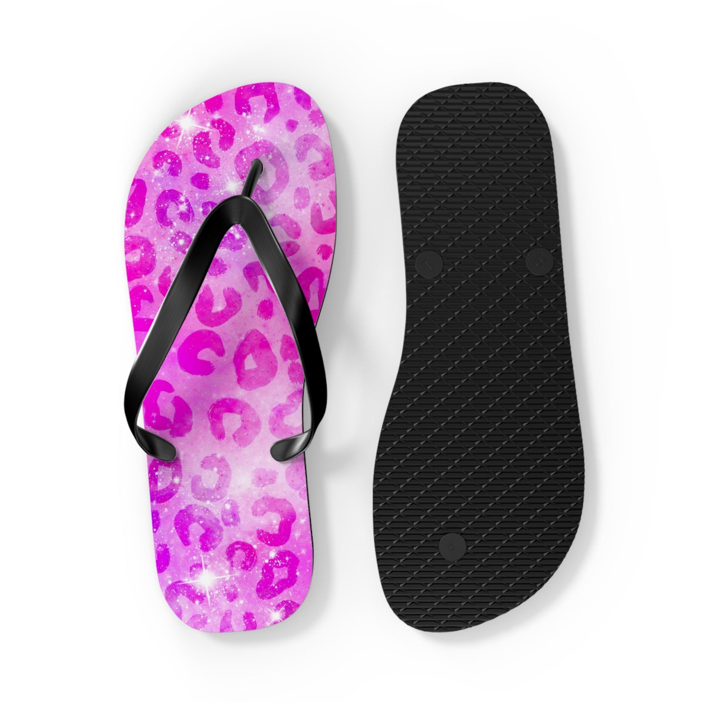 Hot Pink Leopard Flip Flops