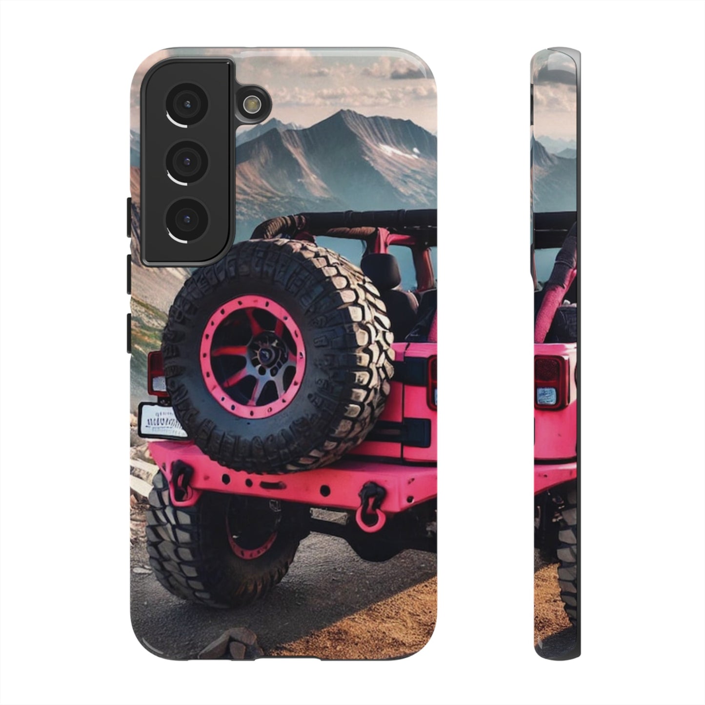 Pink Jeep Tire Protective Phone Case