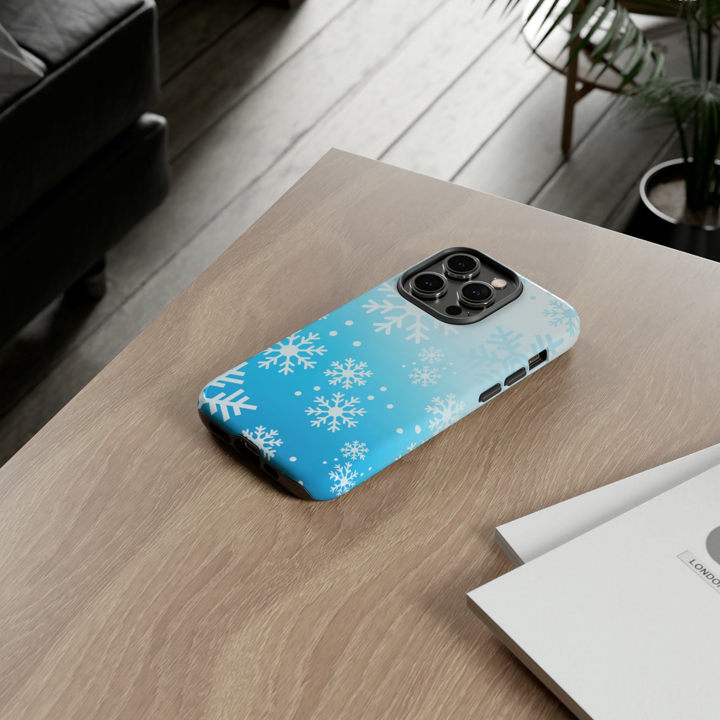 Winter, frozen, snowflake ombré protective phone case for Google, Samsung and IPhone