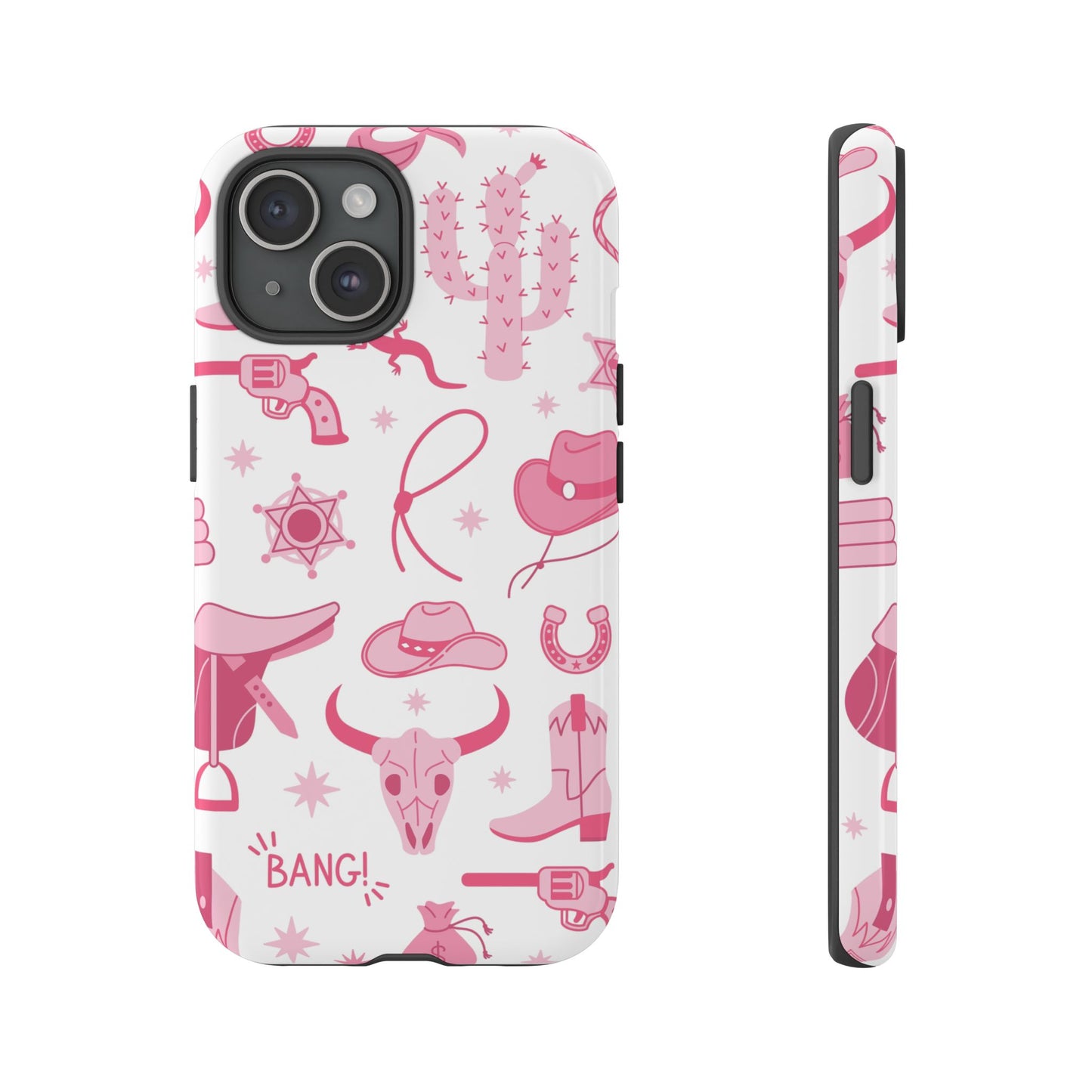 Pink Western Protective Phone Case for Iphone, Samsung and Google Phones