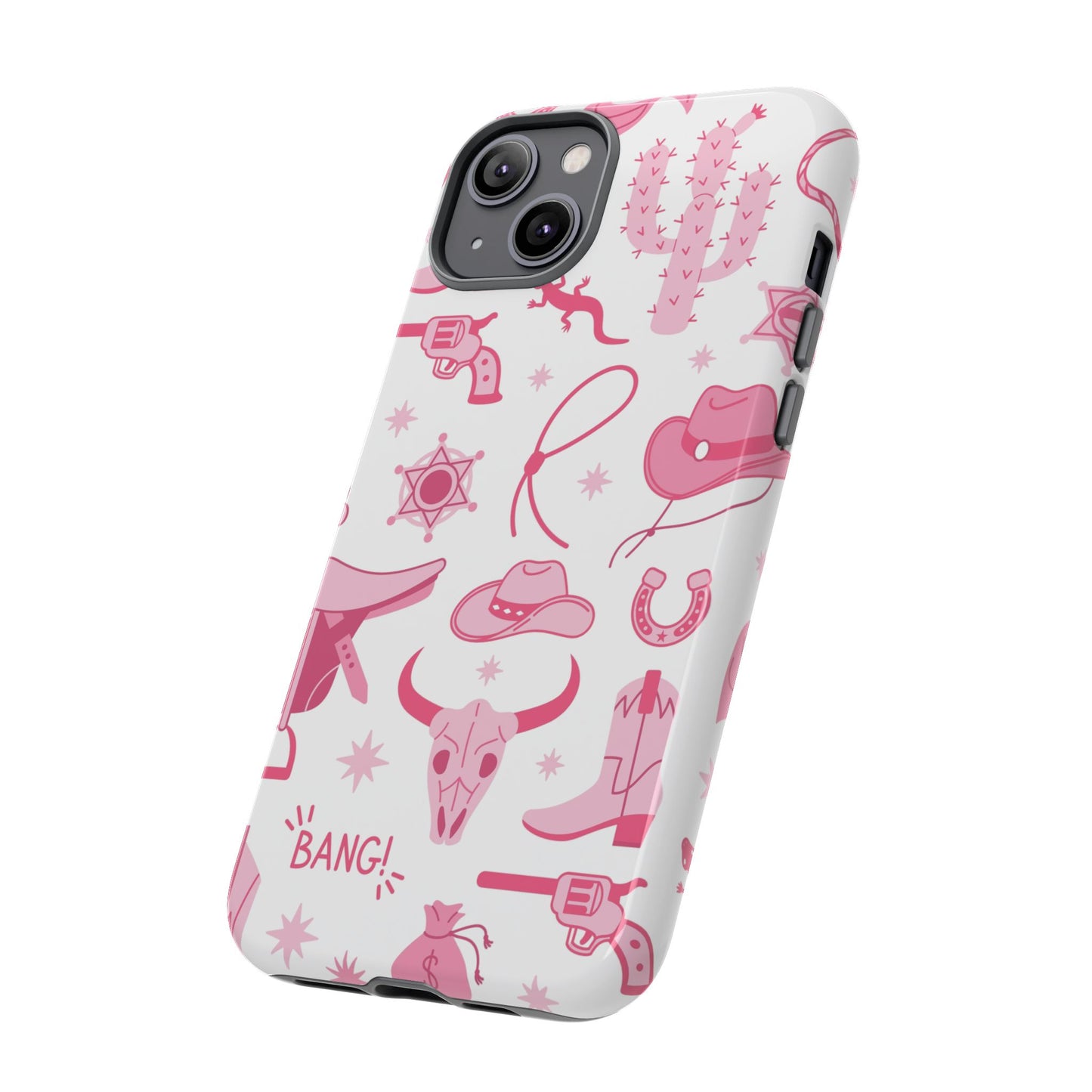 Pink Western Protective Phone Case for Iphone, Samsung and Google Phones