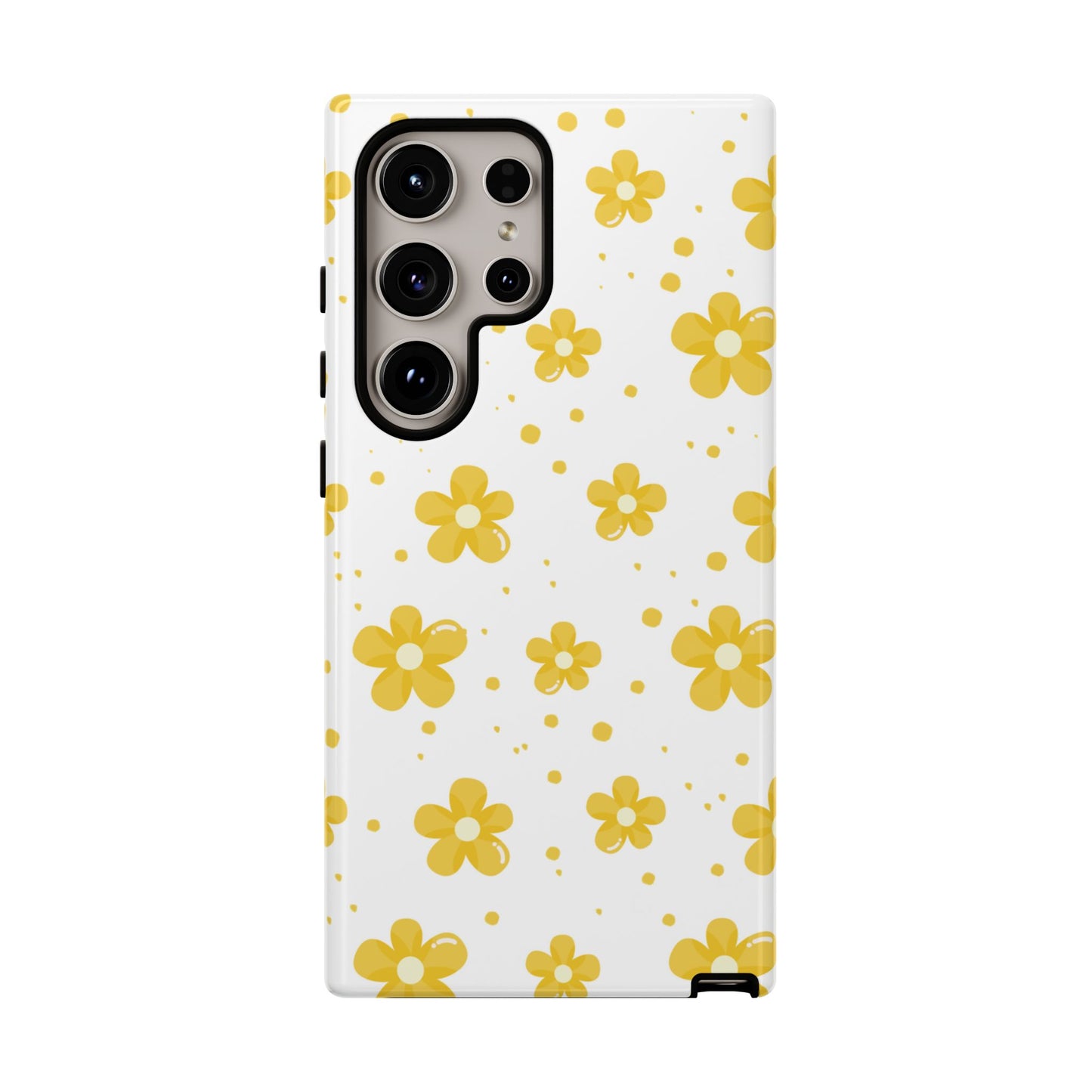 Yellow Flowers Protective Phone Case for Google, Apple and Samsung Phones