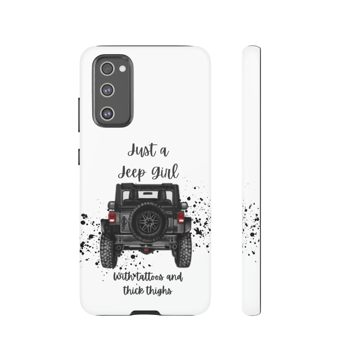 Off Road Girl with Tattoos and Thick Thighs Grey Protective Phkne Case