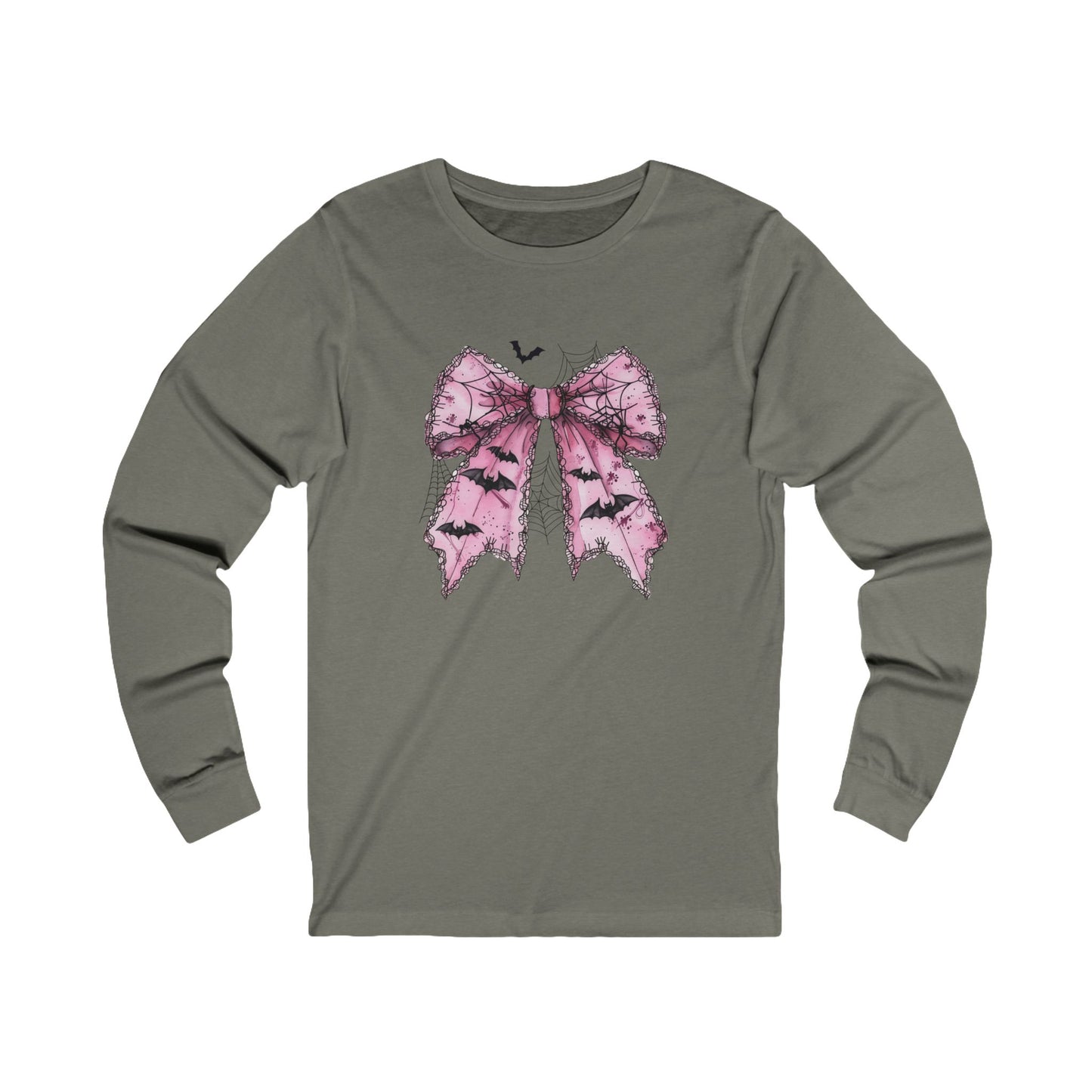 Pink Halloween Bow Unisex Jersey Long Sleeve Tee