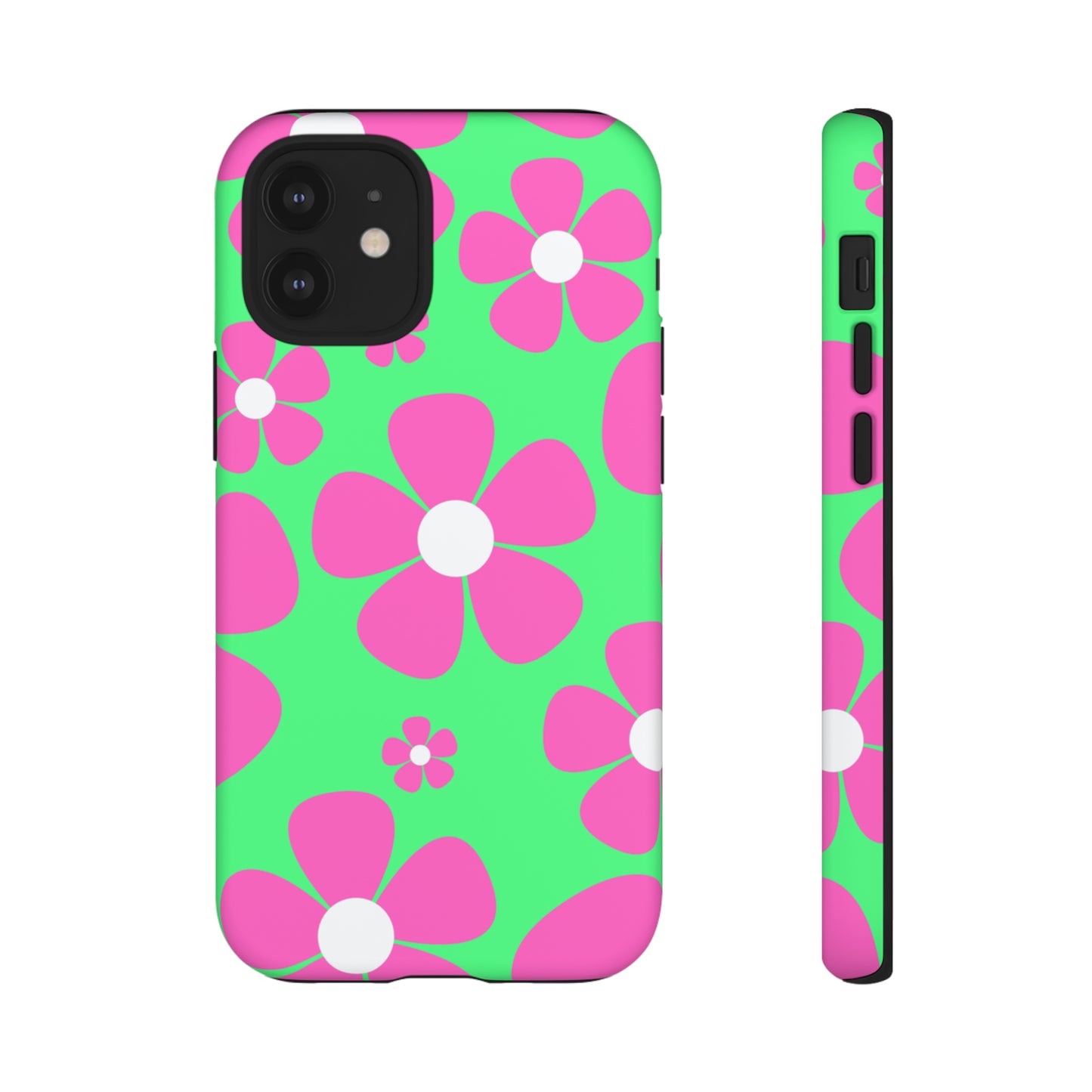 Green with pink flowers protective case