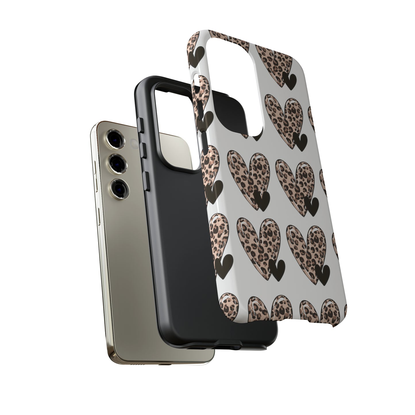 Leopard Hearts Protective Case for IPhone. Samsung and Google phones