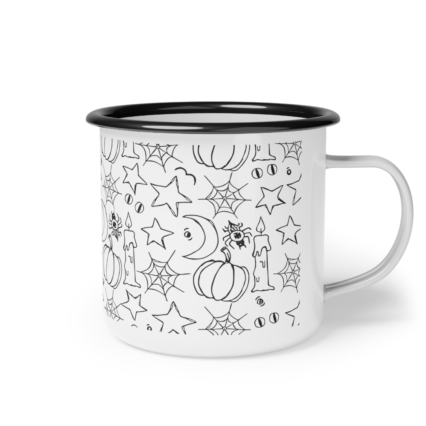 Halloween Sketches Enamel Camp Cup