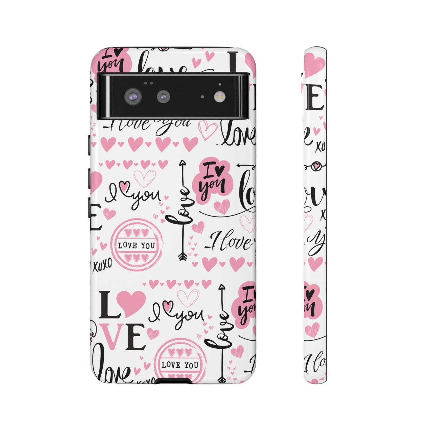 Valentine Love Pink Protective Phone Case for Iphone, Samsung and Google Devices