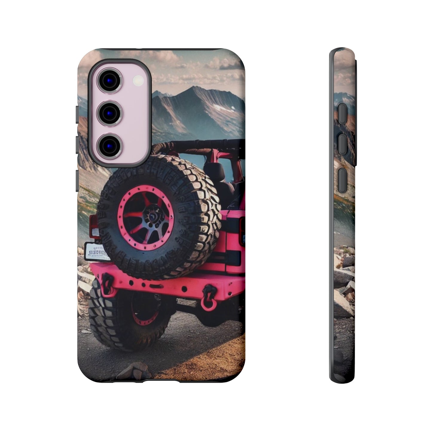 Pink Jeep Tire Protective Phone Case