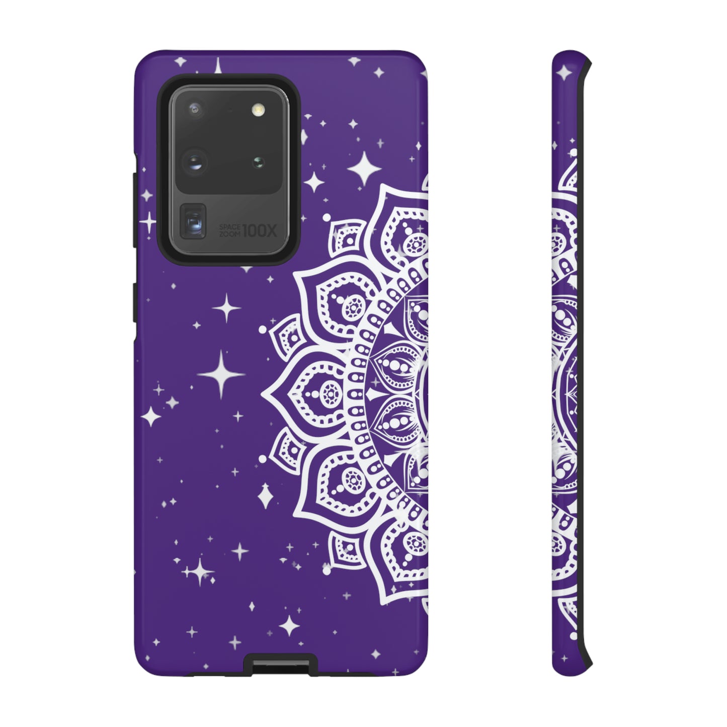 Purple mandala protective phone case for iPhone, Samsung and Google