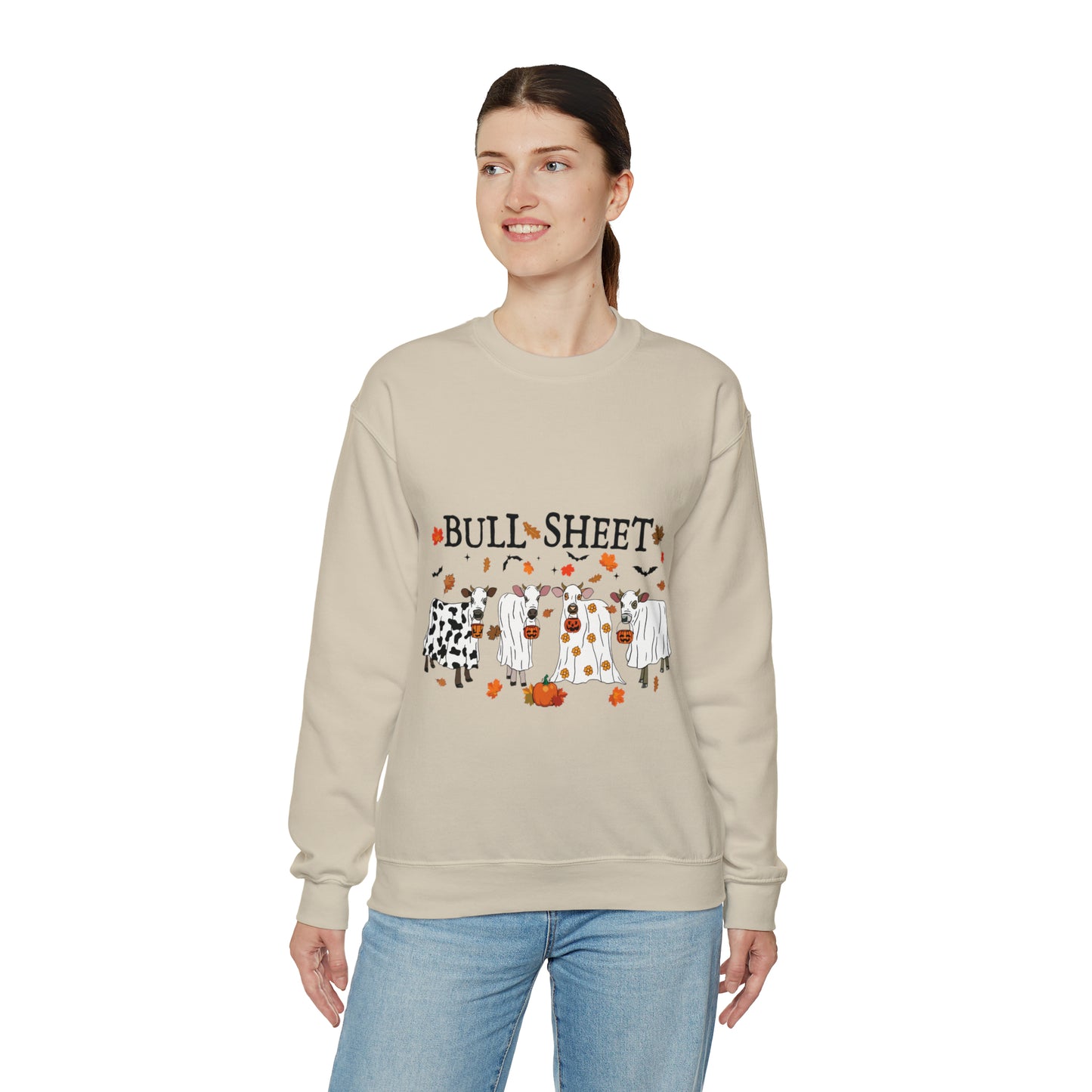 Bull Sheet Cow Ghost Unisex Heavy Blend™ Crewneck Sweatshirt