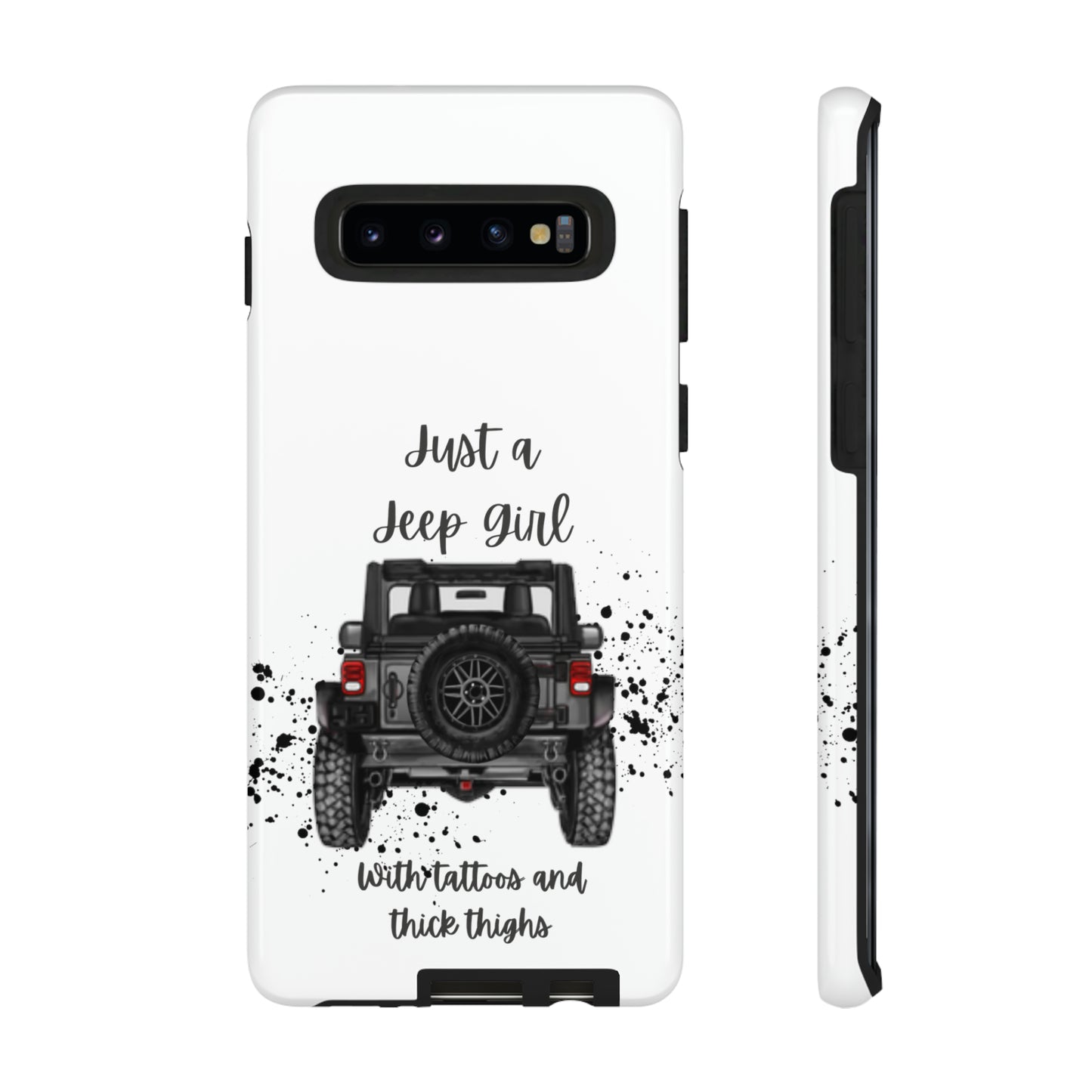 Off Road Girl with Tattoos and Thick Thighs Grey Protective Phkne Case