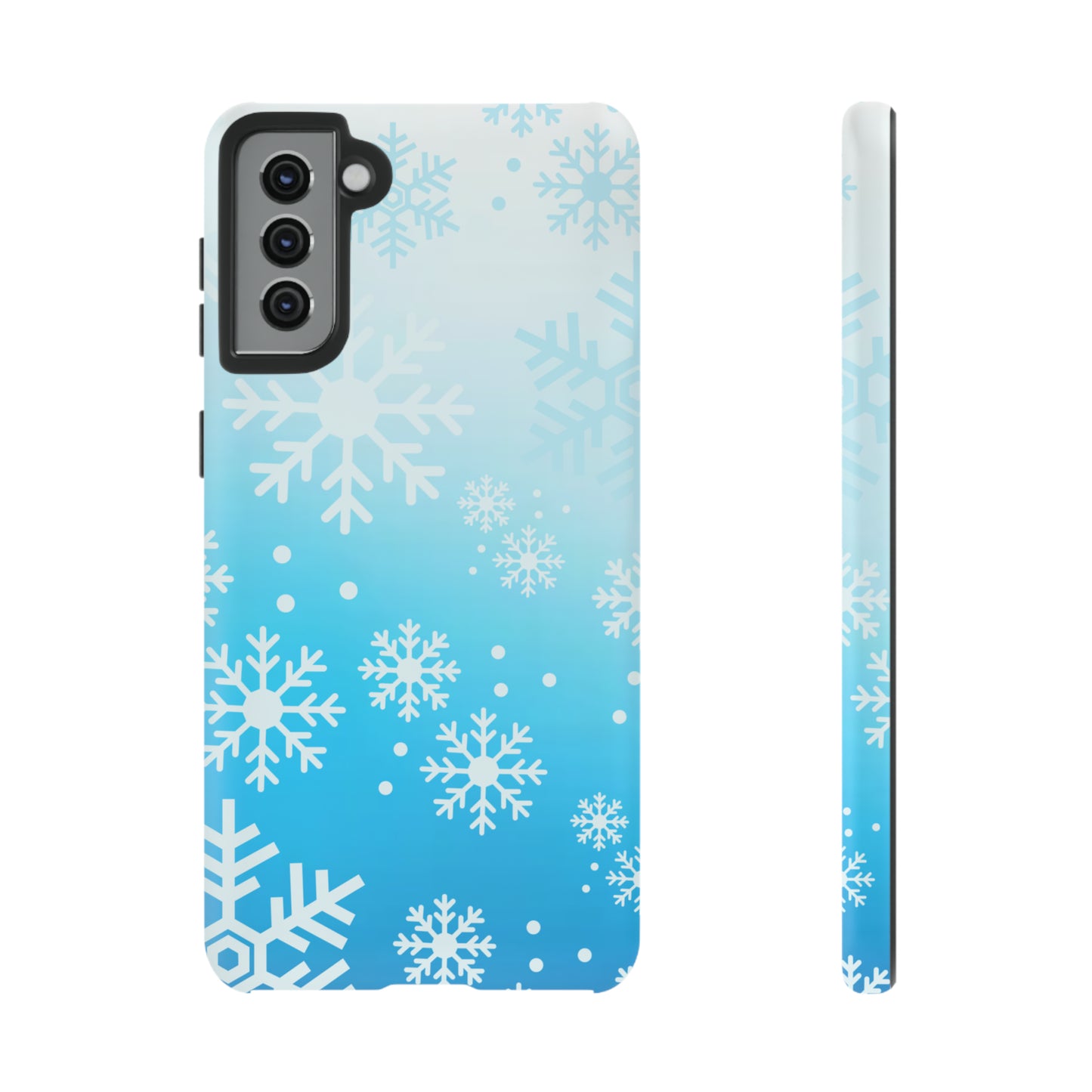 Winter, frozen, snowflake ombré protective phone case for Google, Samsung and IPhone