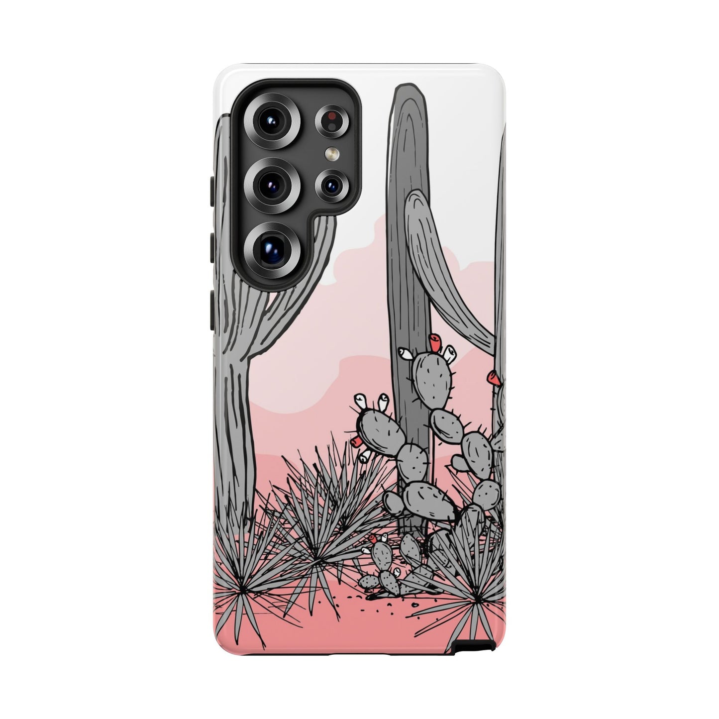Pastel Cactus Sunset Protective Phone Case