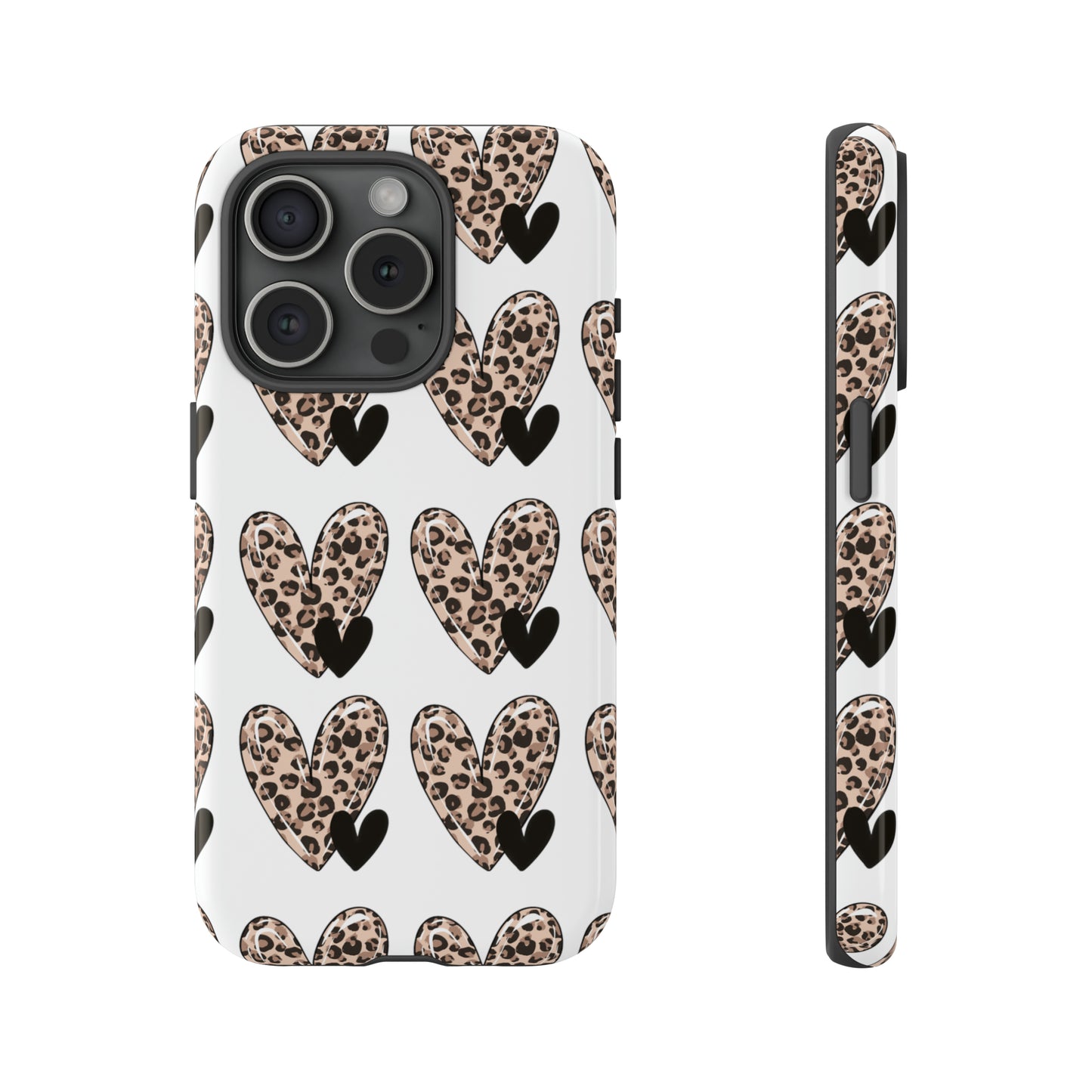 Leopard Hearts Protective Case for IPhone. Samsung and Google phones