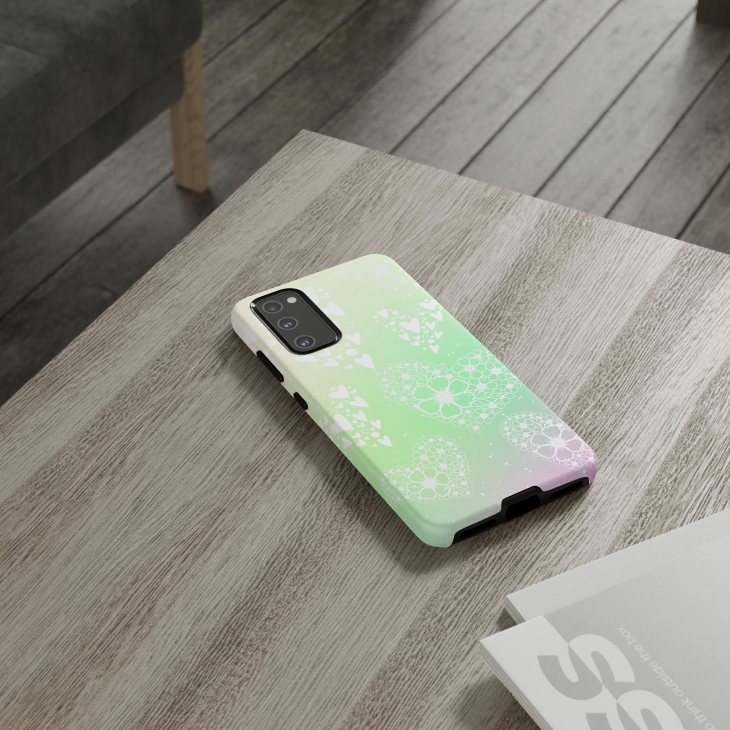 Pastel Heart Ombre Protective Case for Iphone, Google and Samsung