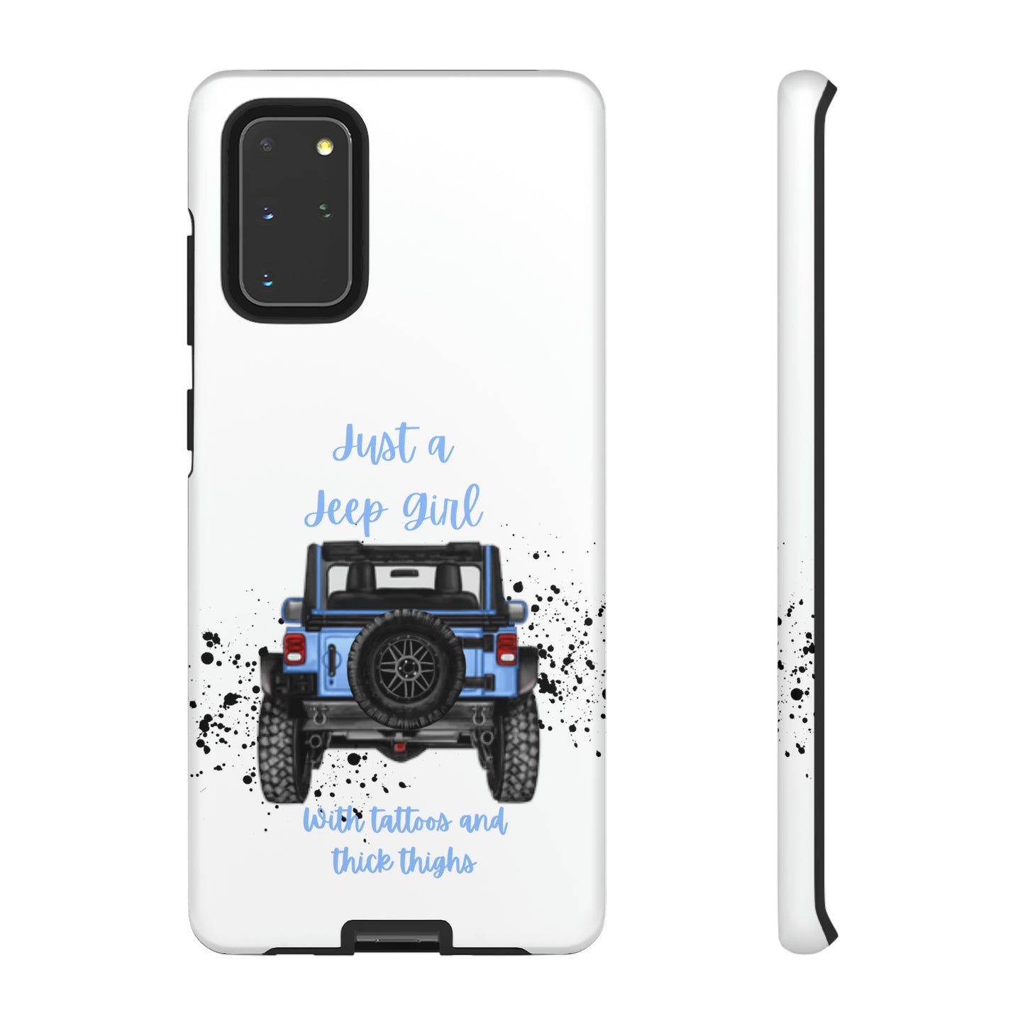 Off Road Girl with Tattoos and Thick Thighs Blue Protective Phone Case