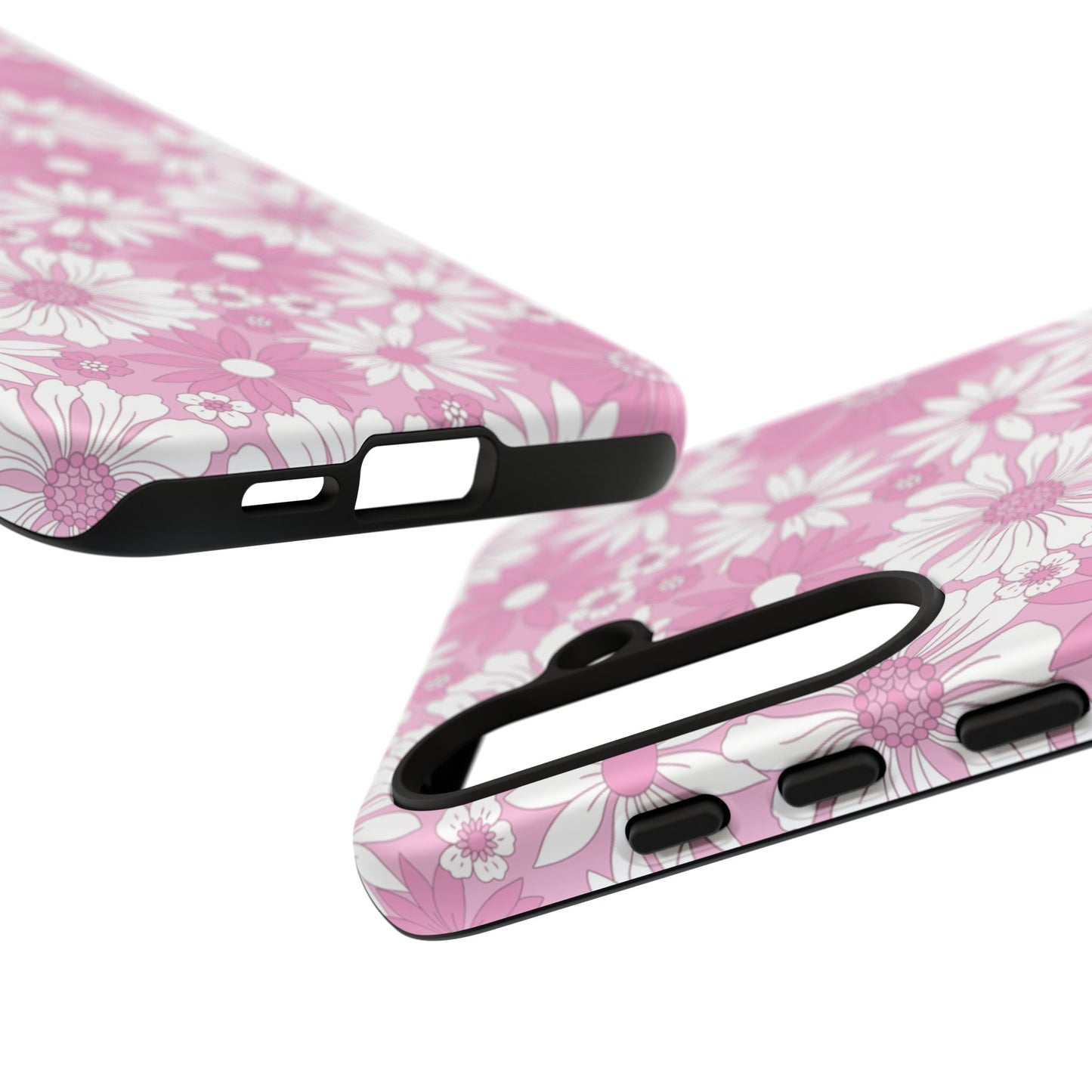Pink and White Flowers Protective Phone Case