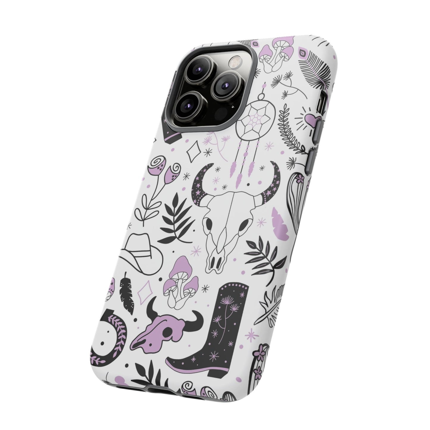 Purple and Black Western Protective Drop Proof Case Iphone, Samsung and Google phones