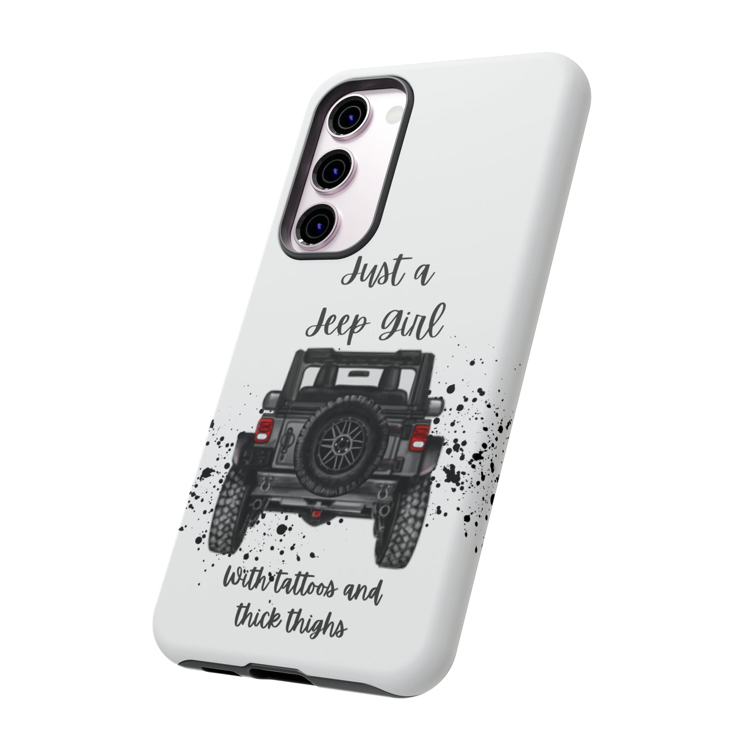 Off Road Girl with Tattoos and Thick Thighs Grey Protective Phkne Case