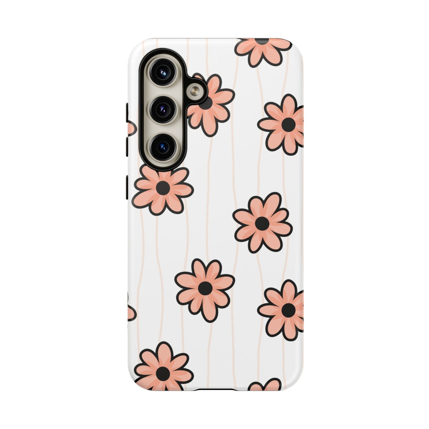Pink Flowers Protective Phone Case