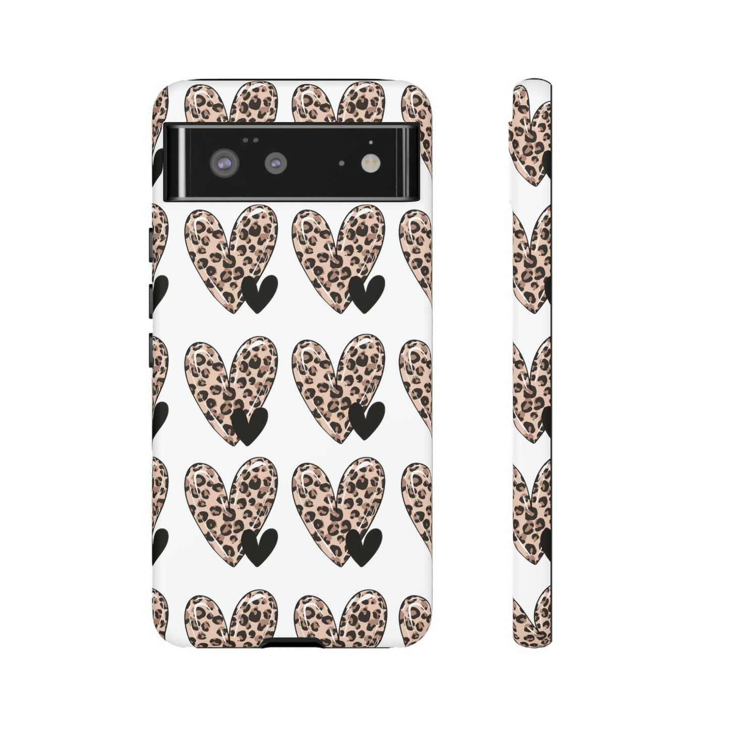 Leopard Hearts Protective Case for IPhone. Samsung and Google phones