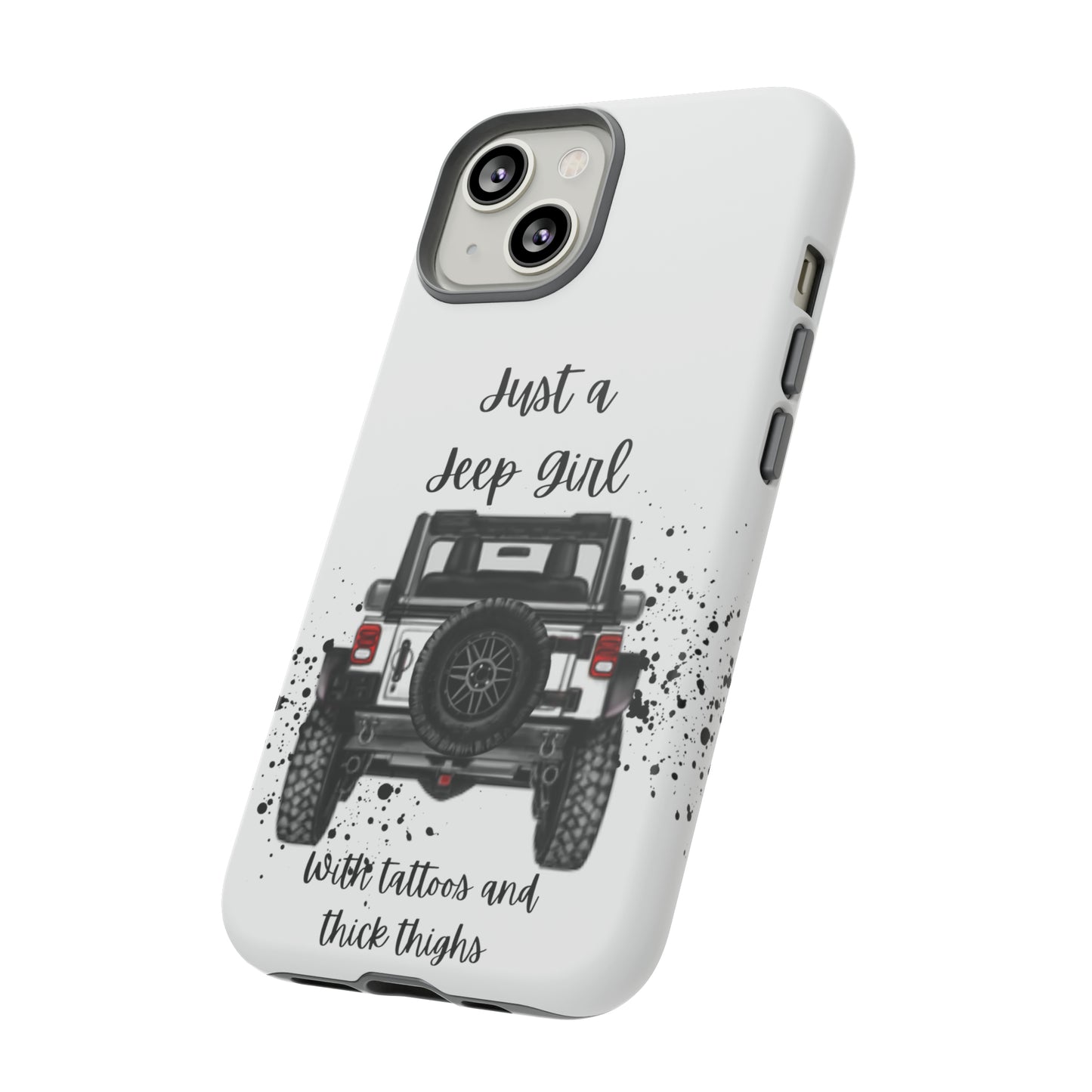 Off Road Girl with Tattoos and Thick Thighs Black Protective Phone Case