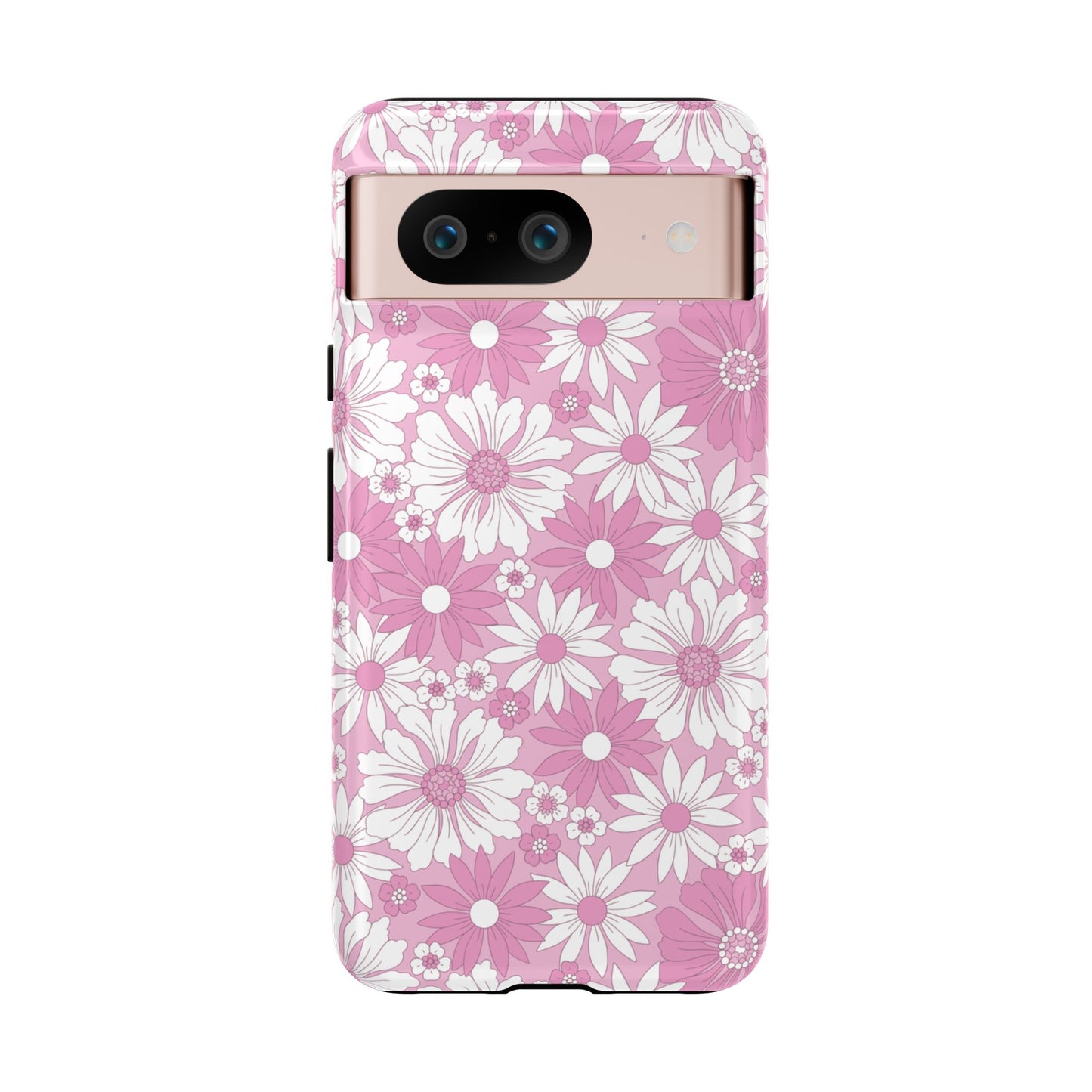 Pink and White Flowers Protective Phone Case