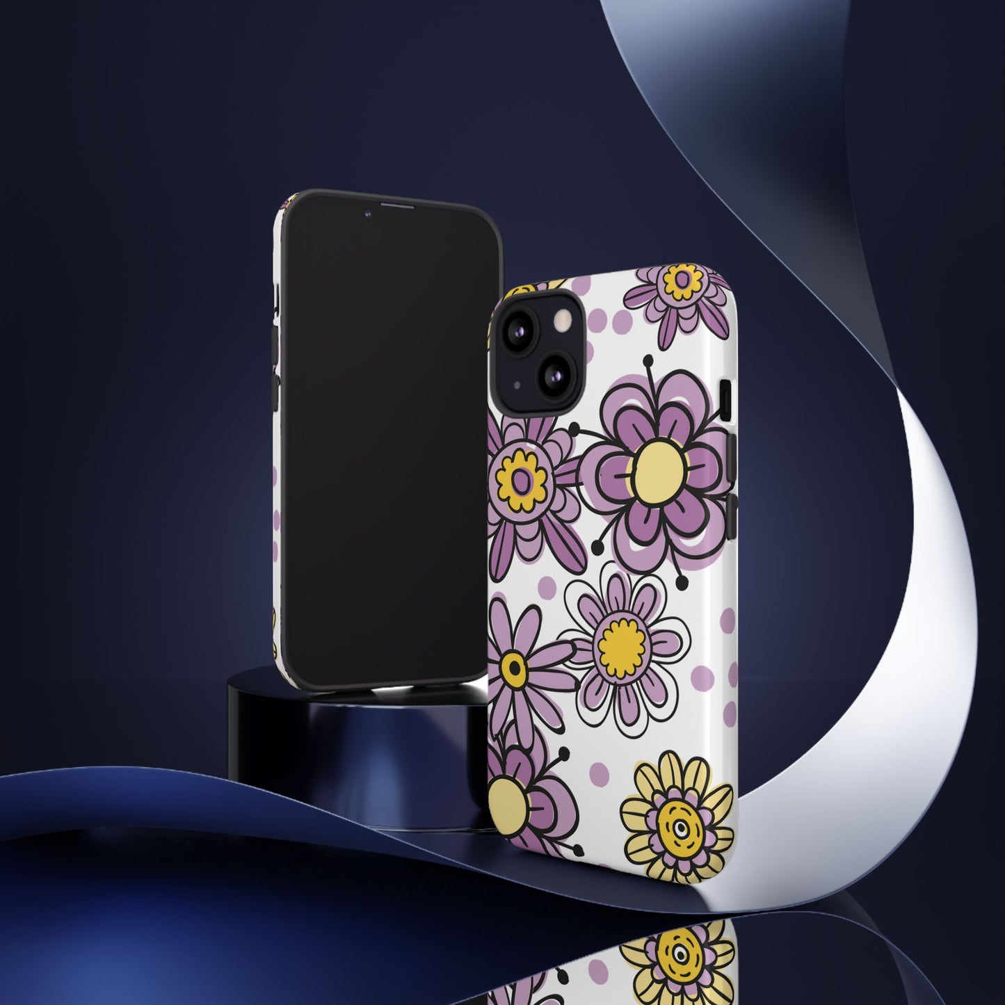 Purple Flowers Protective Phone Case