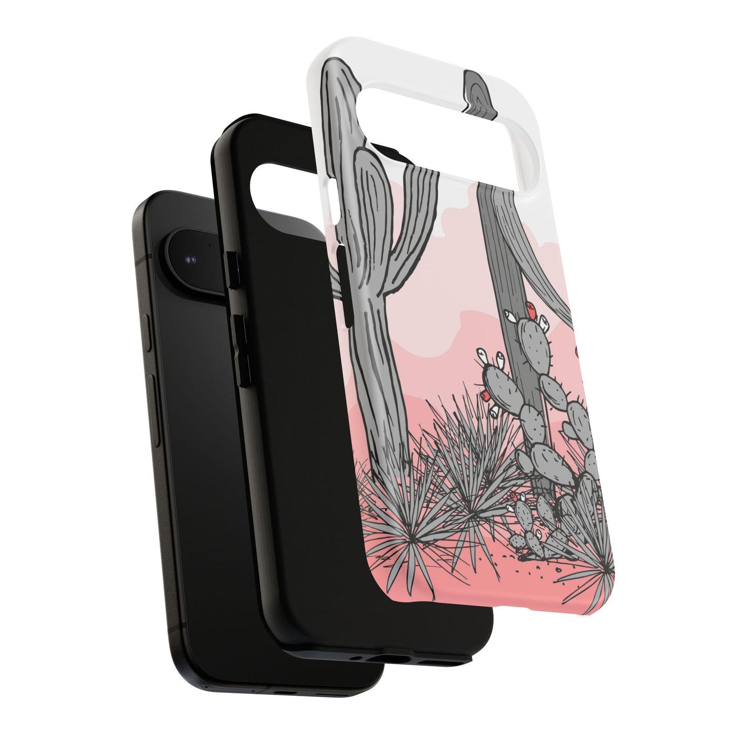 Pastel Cactus Sunset Protective Phone Case