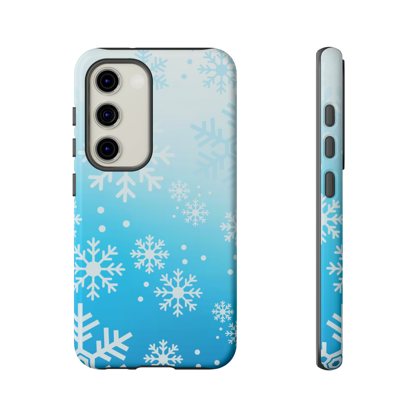 Winter, frozen, snowflake ombré protective phone case for Google, Samsung and IPhone