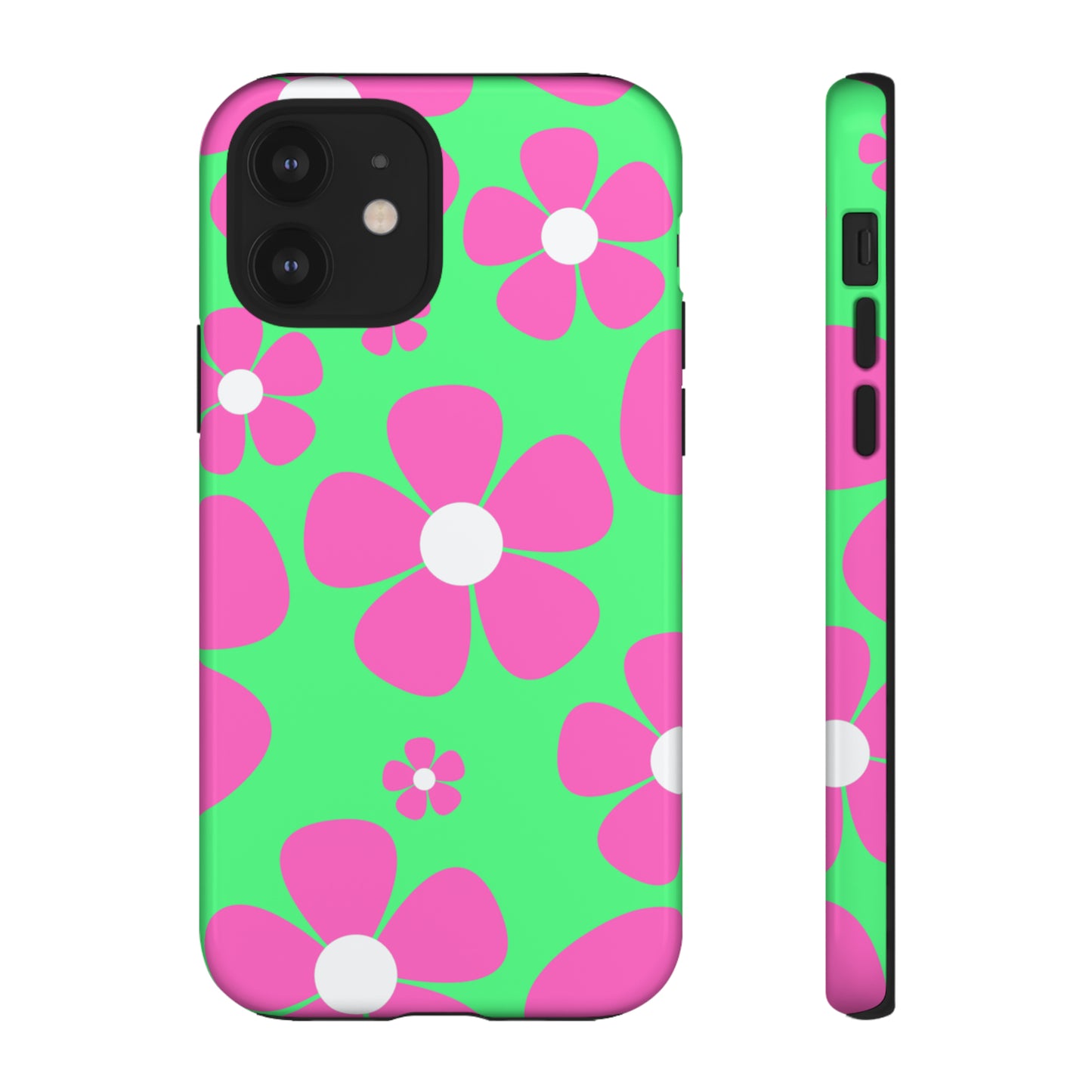 Green with pink flowers protective case