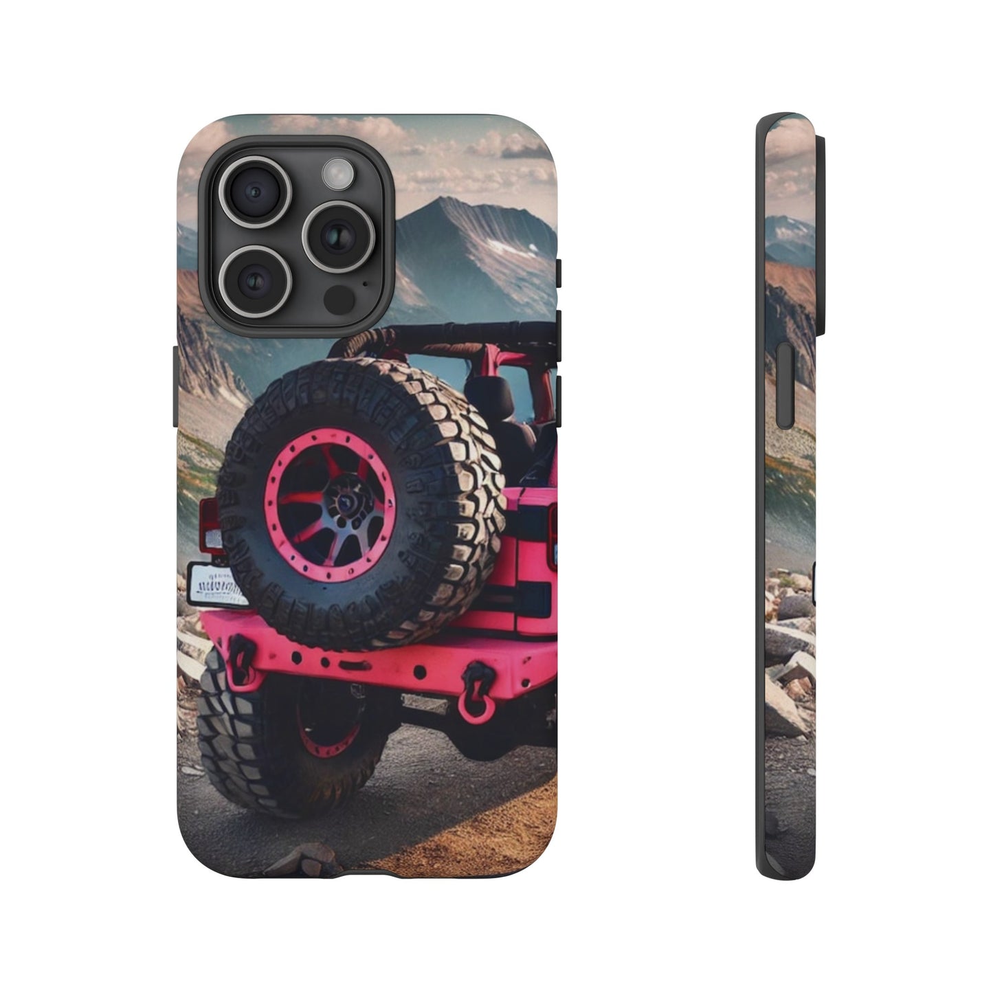 Pink Jeep Tire Protective Phone Case