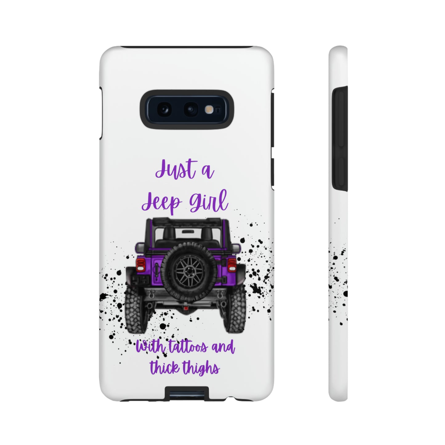 Off Road Girl with Tattoos and Thick Thighs Purple Protective Phone Case