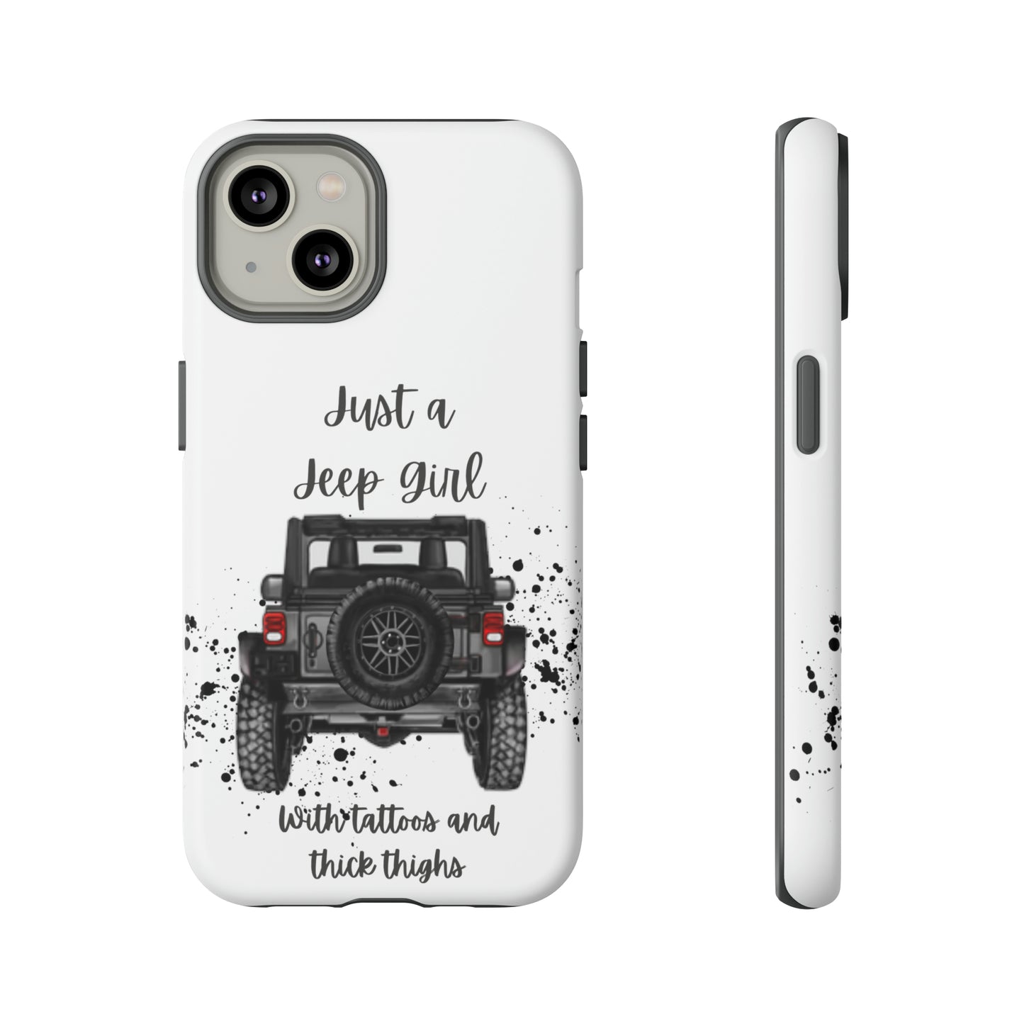 Off Road Girl with Tattoos and Thick Thighs Grey Protective Phkne Case