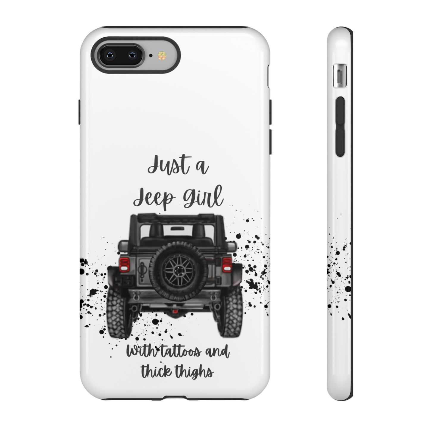 Off Road Girl with Tattoos and Thick Thighs Grey Protective Phkne Case