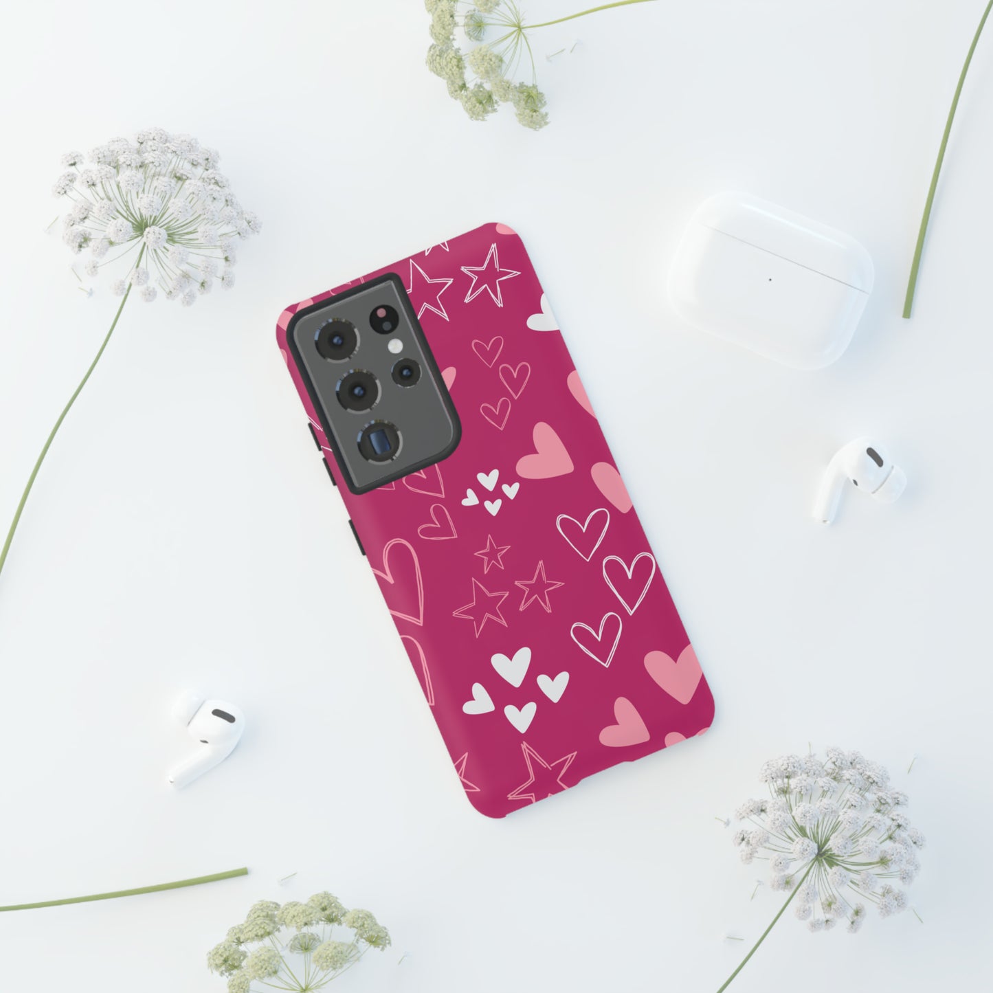 Heart and Stars Protective Case for Google, IPhone and Samsung phones