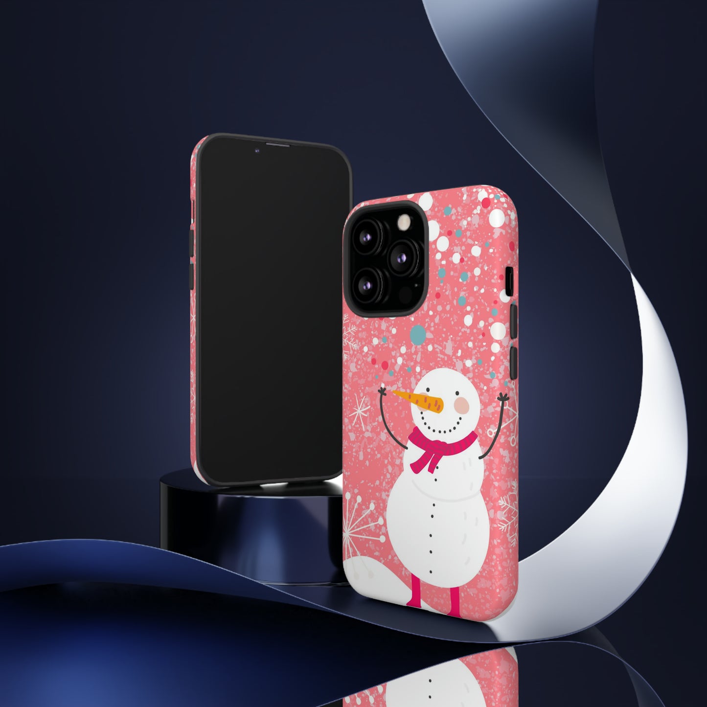 Pink Snowman Protective Case for Iphone, Samsung and a Google phones