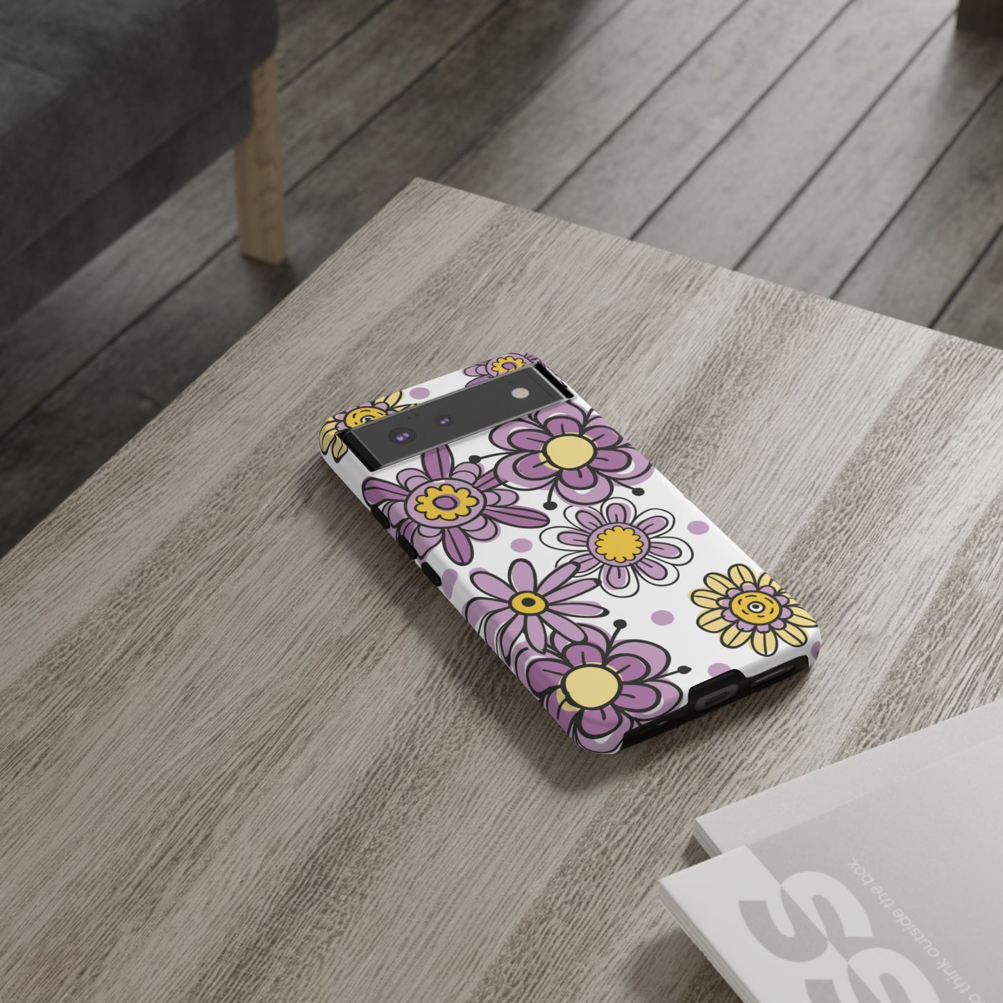 Purple Flowers Protective Phone Case