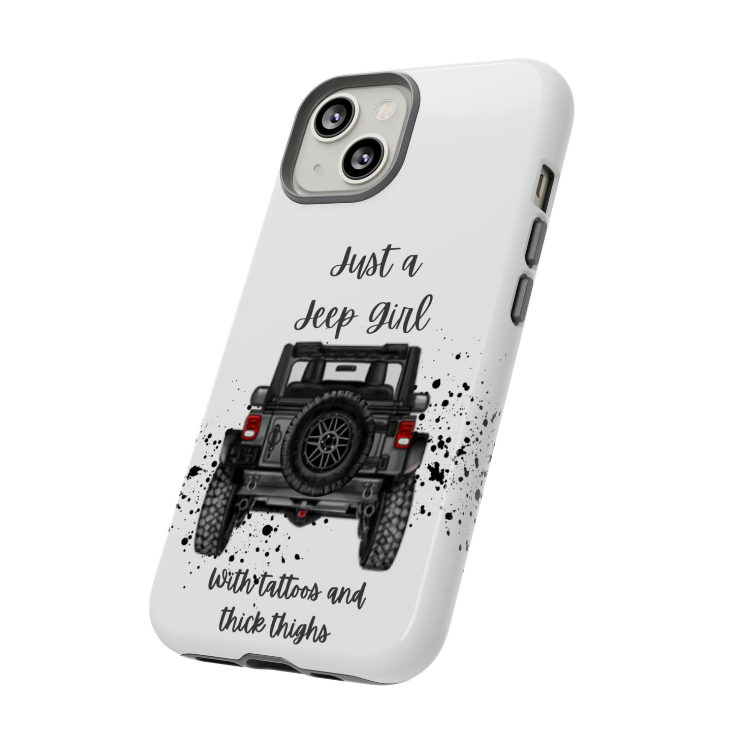 Off Road Girl with Tattoos and Thick Thighs Grey Protective Phkne Case