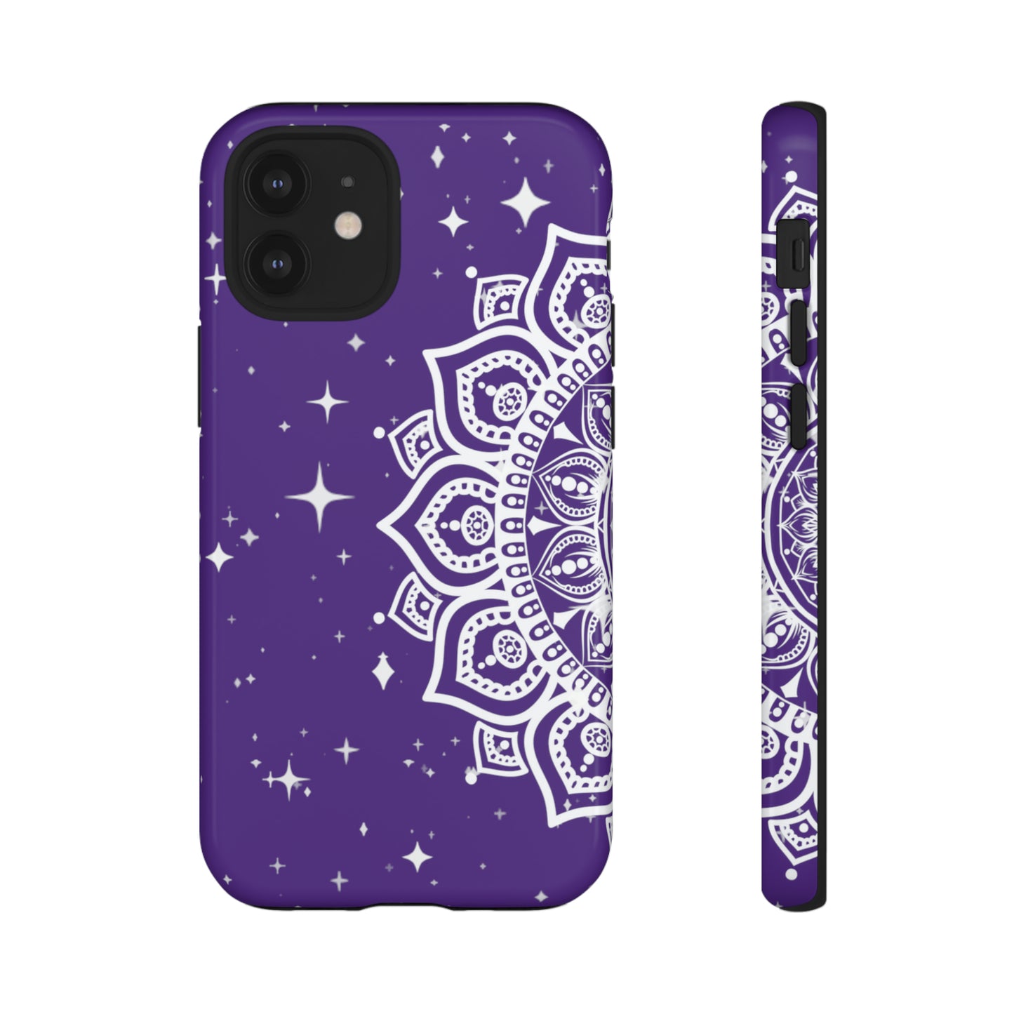 Purple mandala protective phone case for iPhone, Samsung and Google